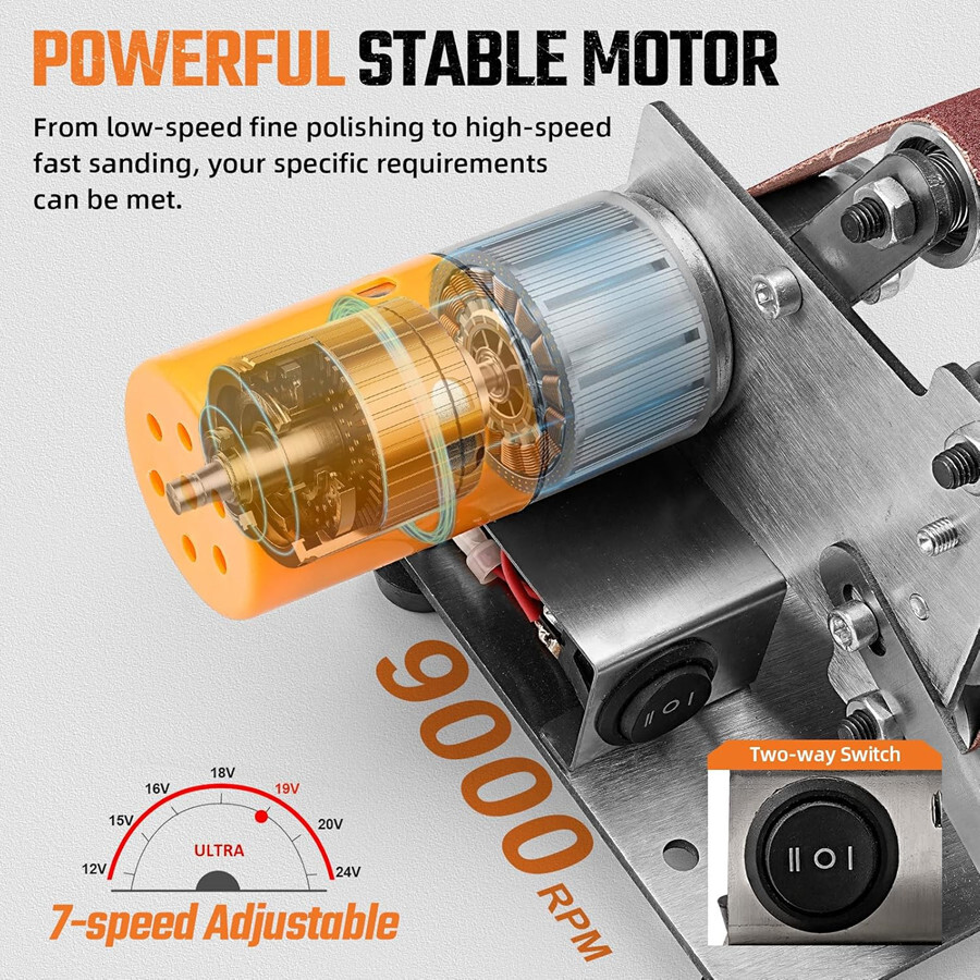 Electric Belt Sander Grinder Polishing Machine Grinding Bench DIY Sharpener Tool