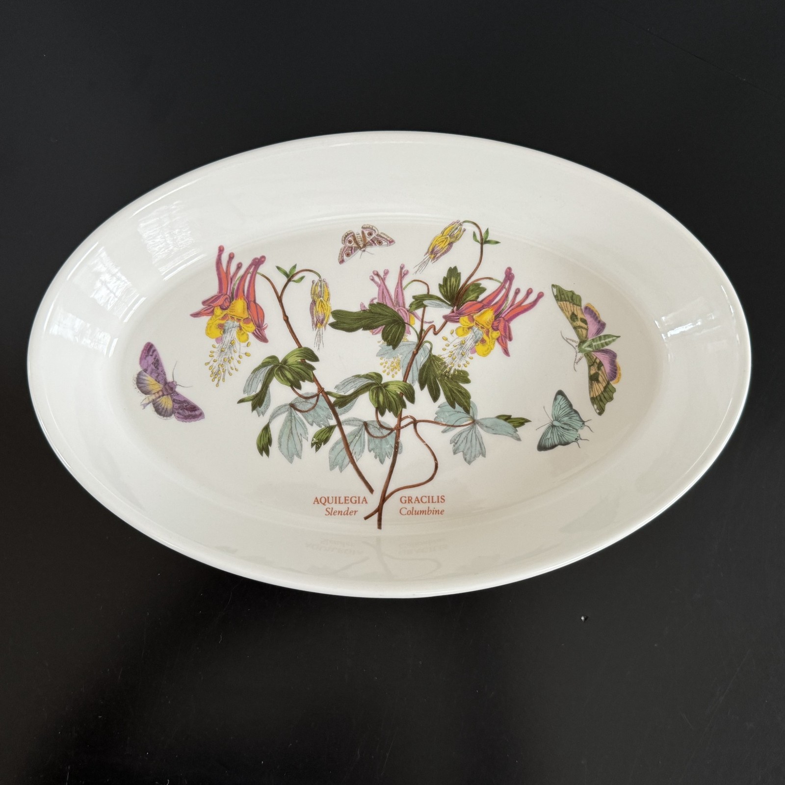 Portmeirion Oval Botanic Garden Slender Columbine 11″ Baking Serving Dish UNUSED
