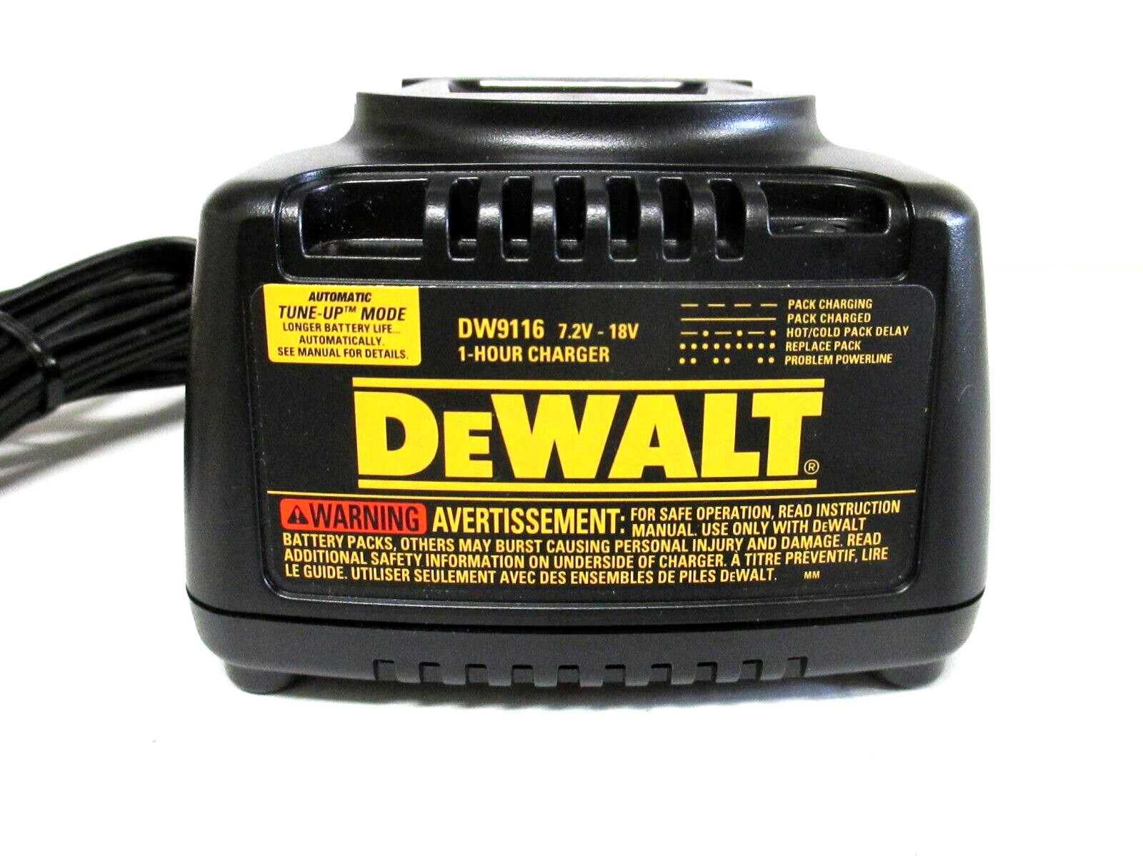 Genuine DEWALT DW9116 7.2V – 18V Volt 1-Hr CHARGER w/Tune-Up Mode **NEW In BOX**