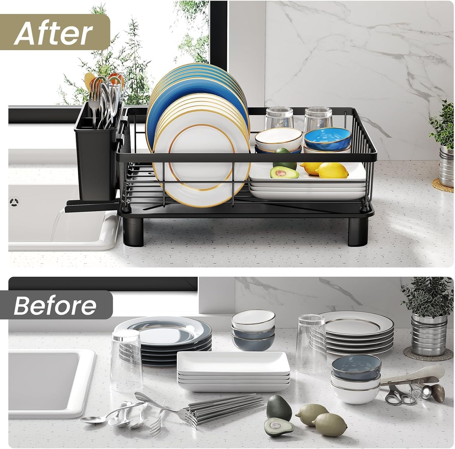 Dish Drying Rack – Small Dish Rack for Kitchen Counter, Stainless Steel Dish …