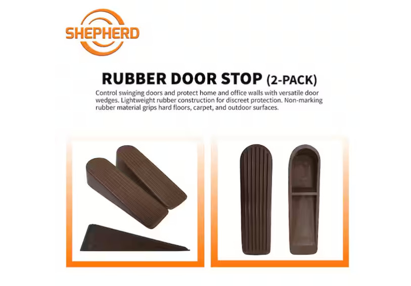 Brown Rubber Door Stops (2 per Pack)