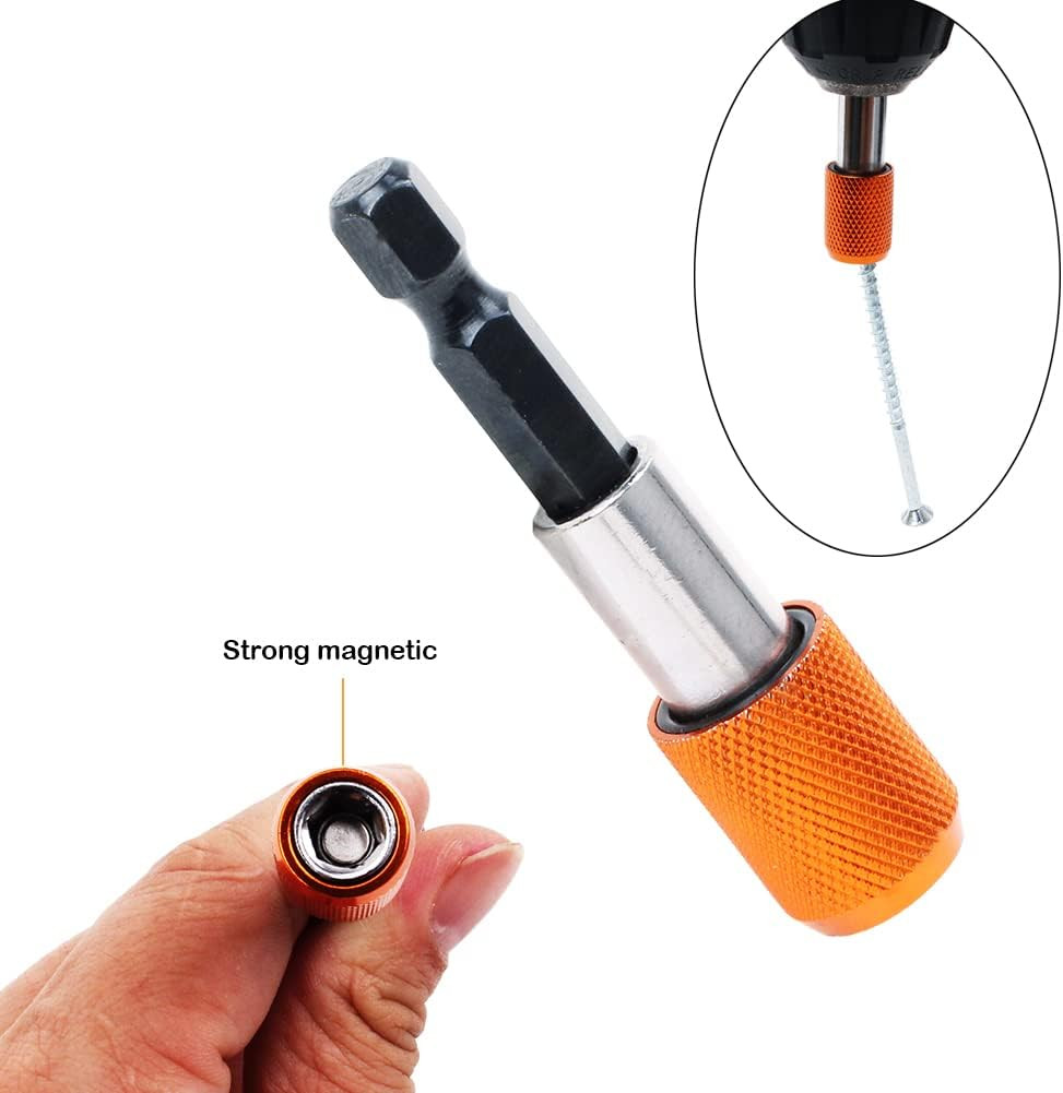 2 Pieces Quick Change Bit Holder Magnetic 1/4″ Hex Shank Drill Bit Extension for