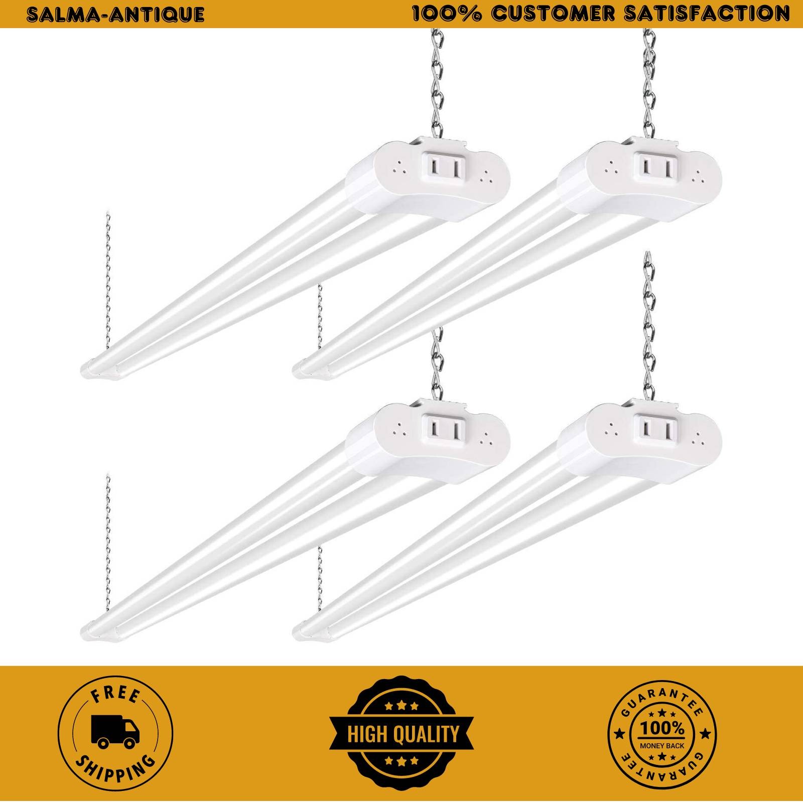 4 Pack 4FT LED Shop Light, Linkable Utility Shop Lights, 42W, 5000K Daylight