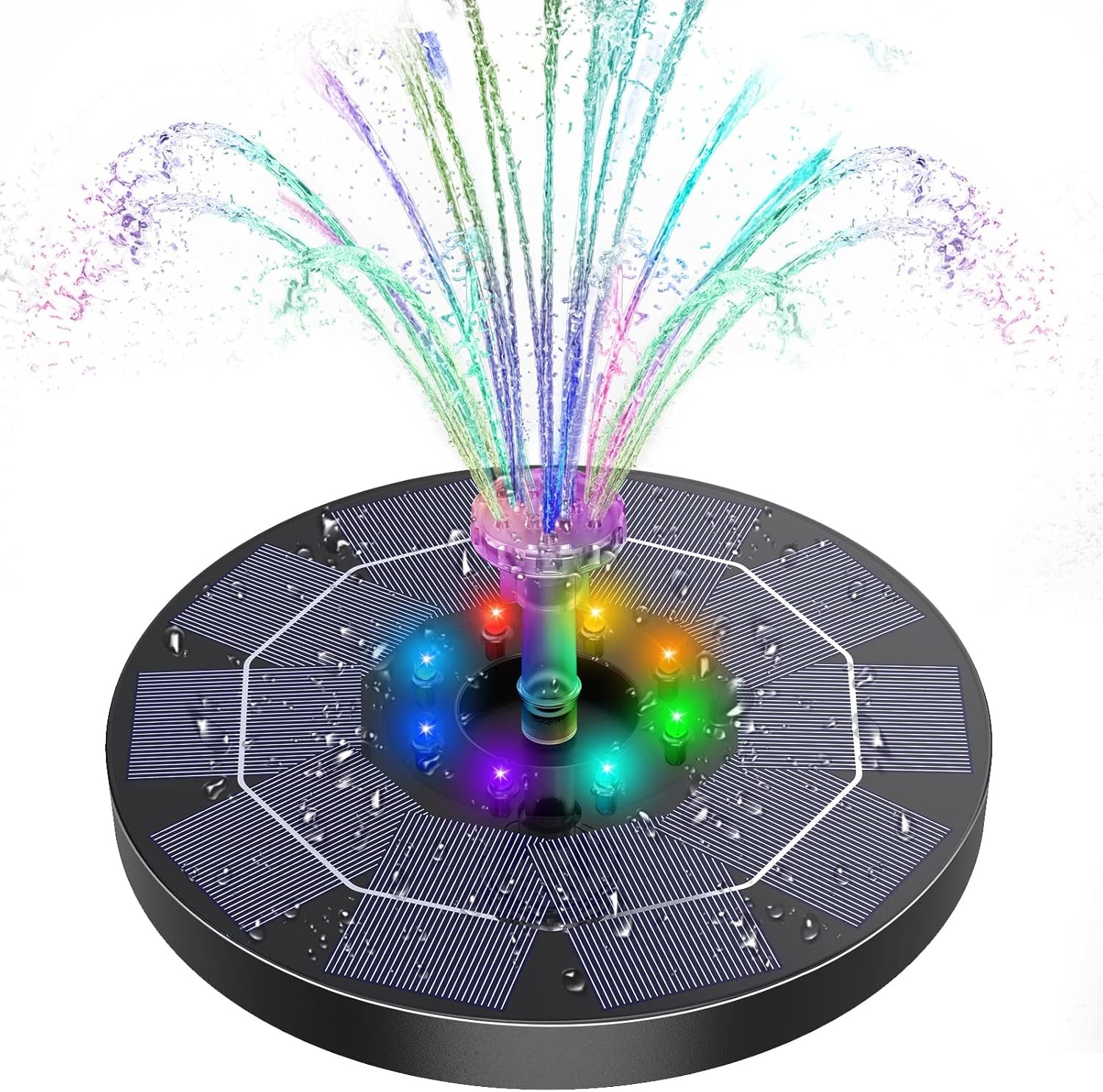 3W LED Solar Bird Bath Fountains Built-in 1500mAh Battery Solar Fountain Pump, b