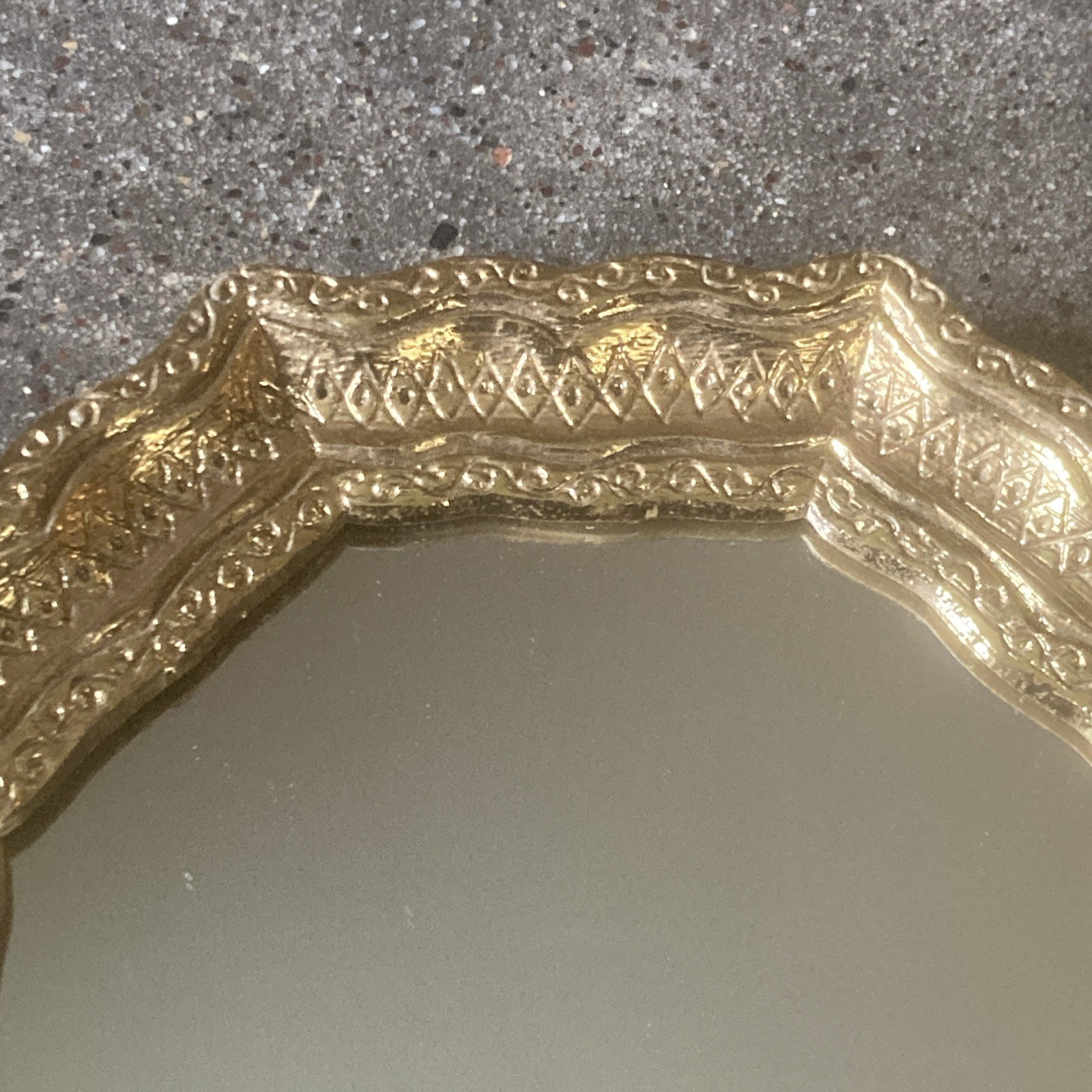 Vtg Set of 2 Burwood Products Gold Octagon Wall Mirrors Hollywood Regency MCM 7”