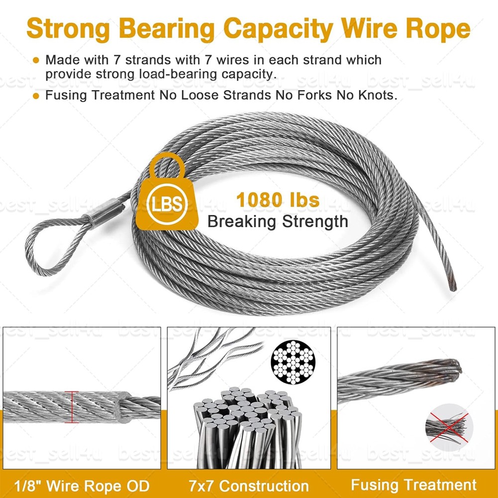 Hardware Kit for Sun Shade Sail Triangle Rectangle Installation Wire Rope Set