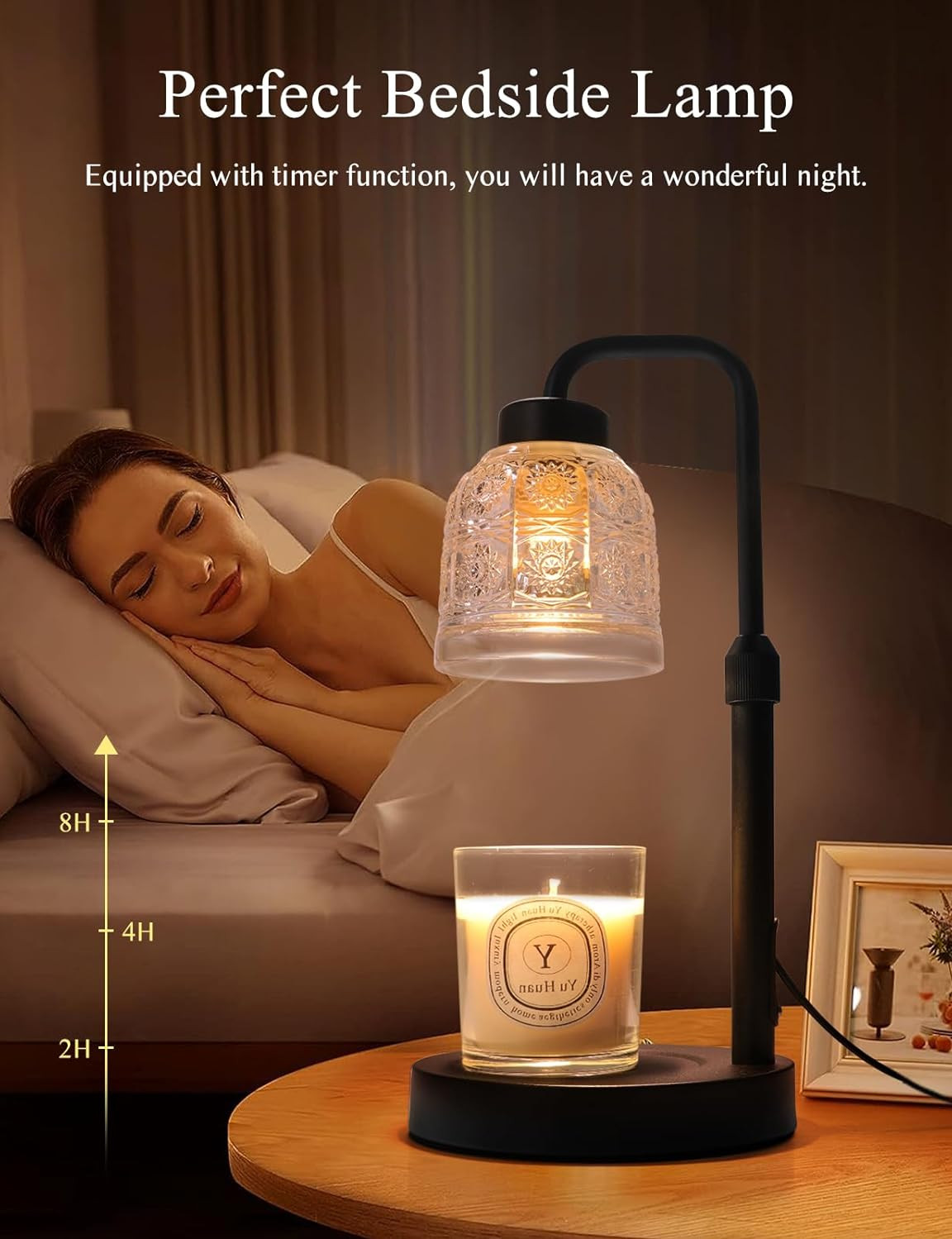 Candle Warmer Lamp with Timer Dimmable, Adjustable Lamp Candle Warmer, Birthday