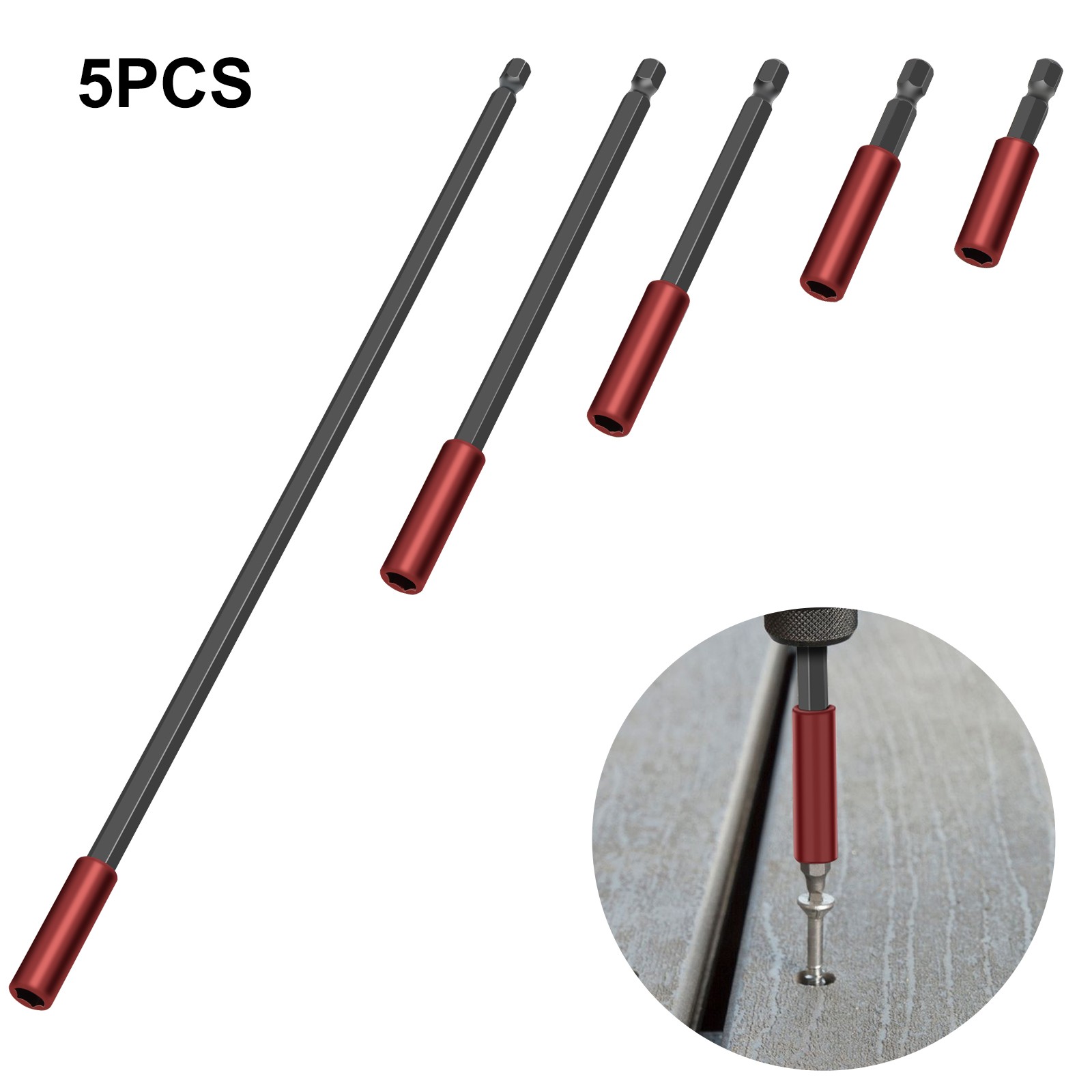 5PC 1/4″ Hex Shank Holder Drill Bit Screwdriver Extension Quick Release Magnetic