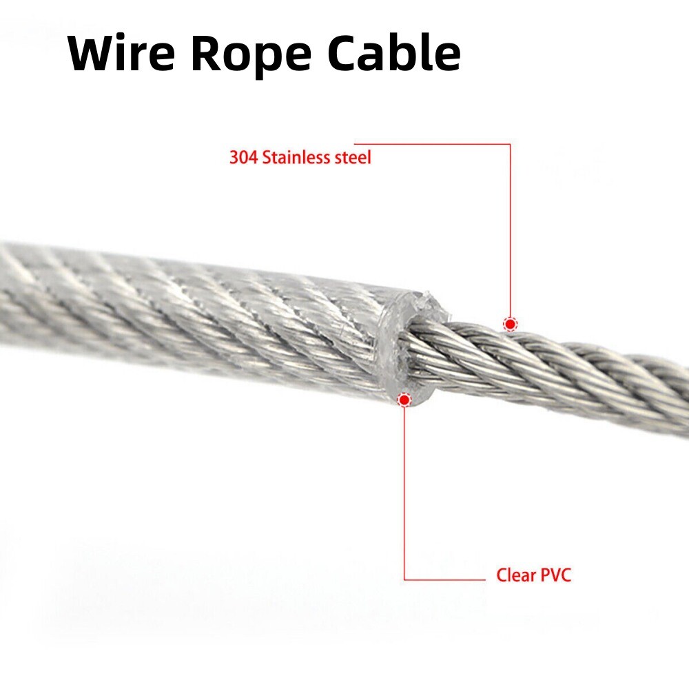 Clear Coated Steel Wire Rope Cable 0.38 mm To 12 mm PVC Plastic Coated Rigging