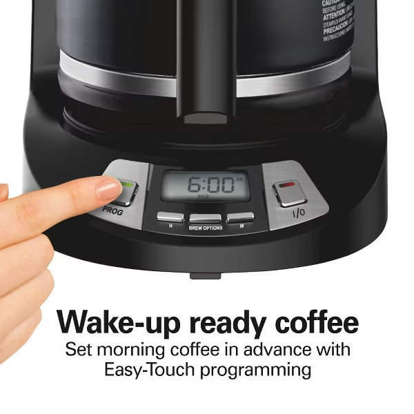 Hamilton Beach 12 Cup Programmable Coffee Maker Black 46290: Drip Coffee Machine