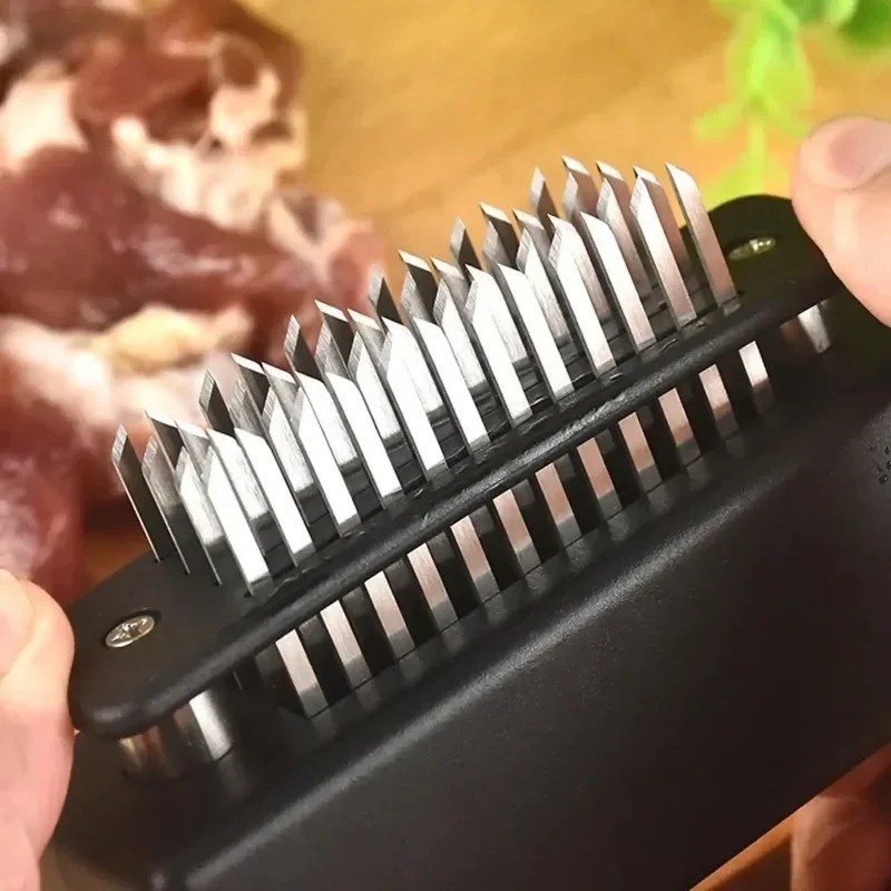 JY COOKMENT Meat Tenderizer Tool 48 Stainless Steel Needle Blades BBQ Kitchen