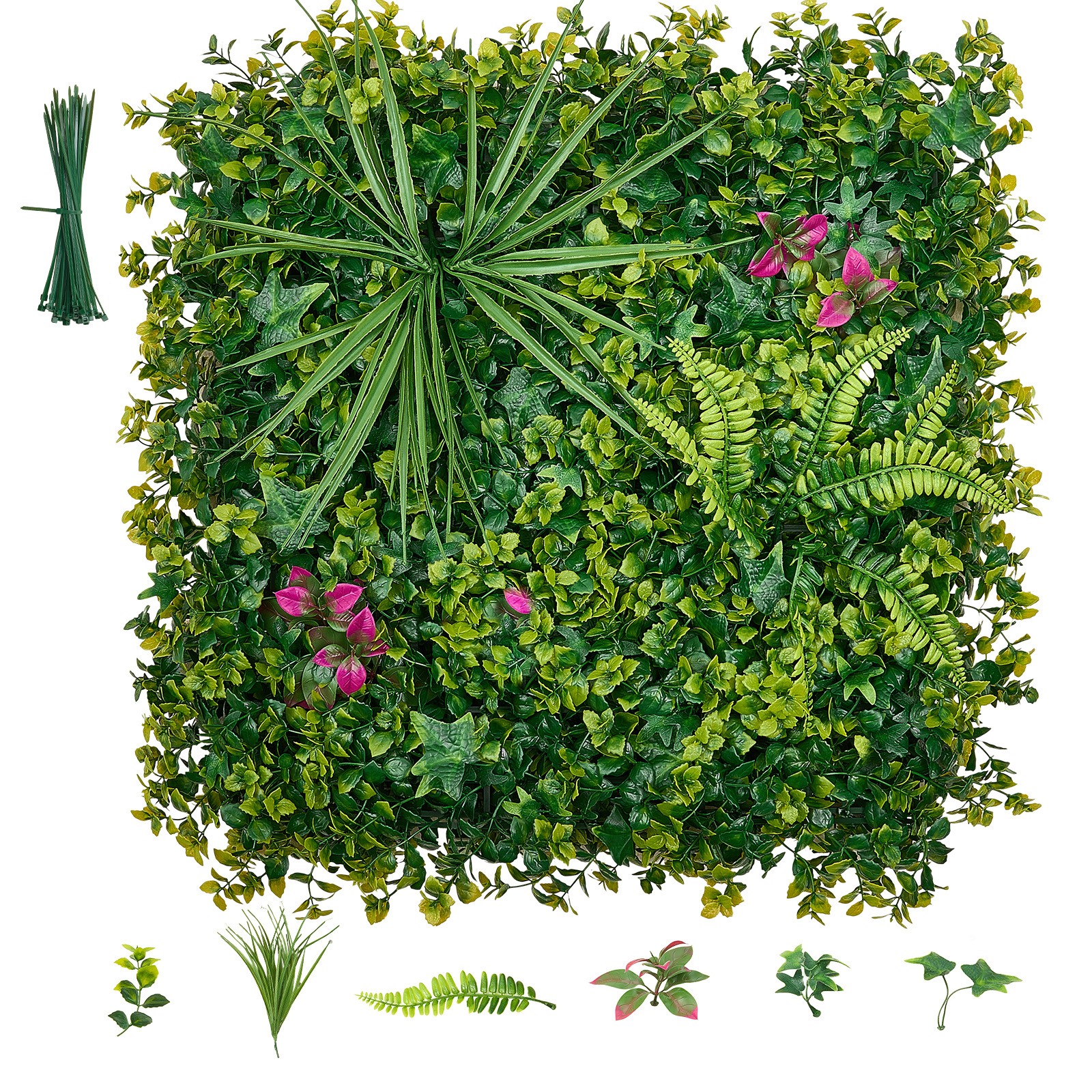 Uimoso Artificial Plant Wall Panels 16PCS 20 x 20 in Greenery Backdrop Decor