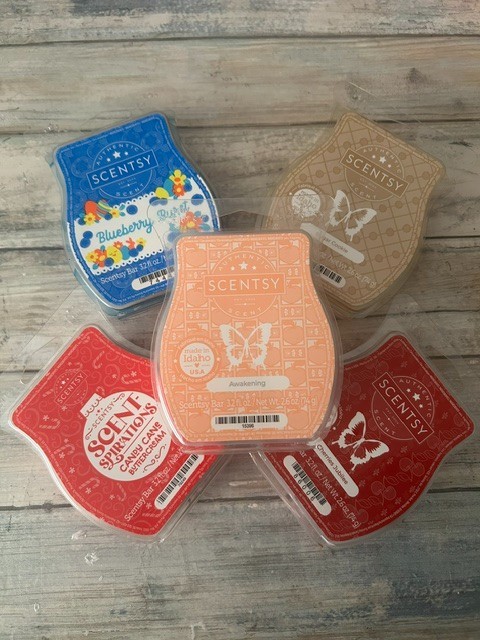 LOT of 5 Scentsy Wax Bars – Misc. Scents as shown – See Description!