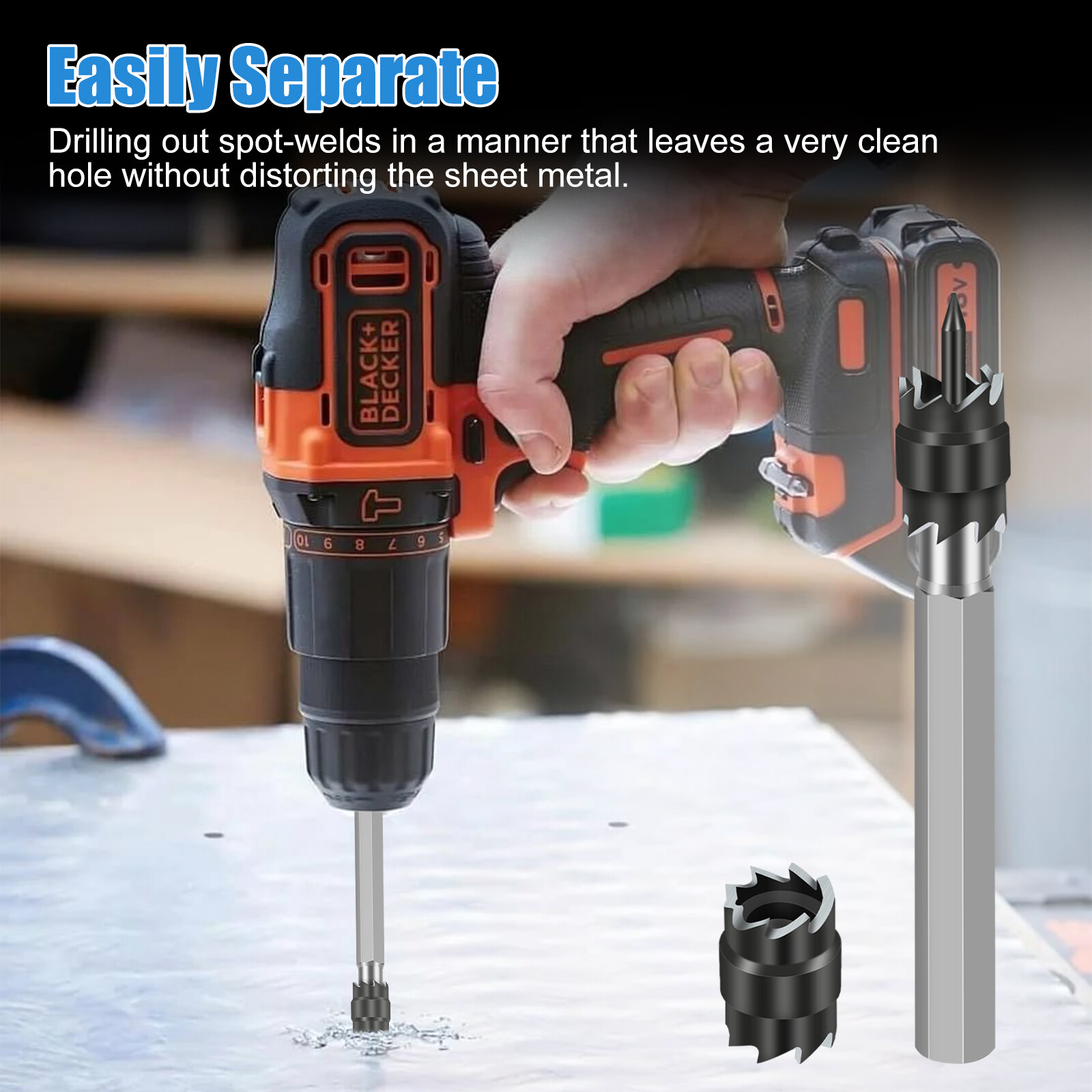 Double Sided 3/8-Inch Spot Weld Cutter Remover Drill Bit Welder Cut Rotary Kit
