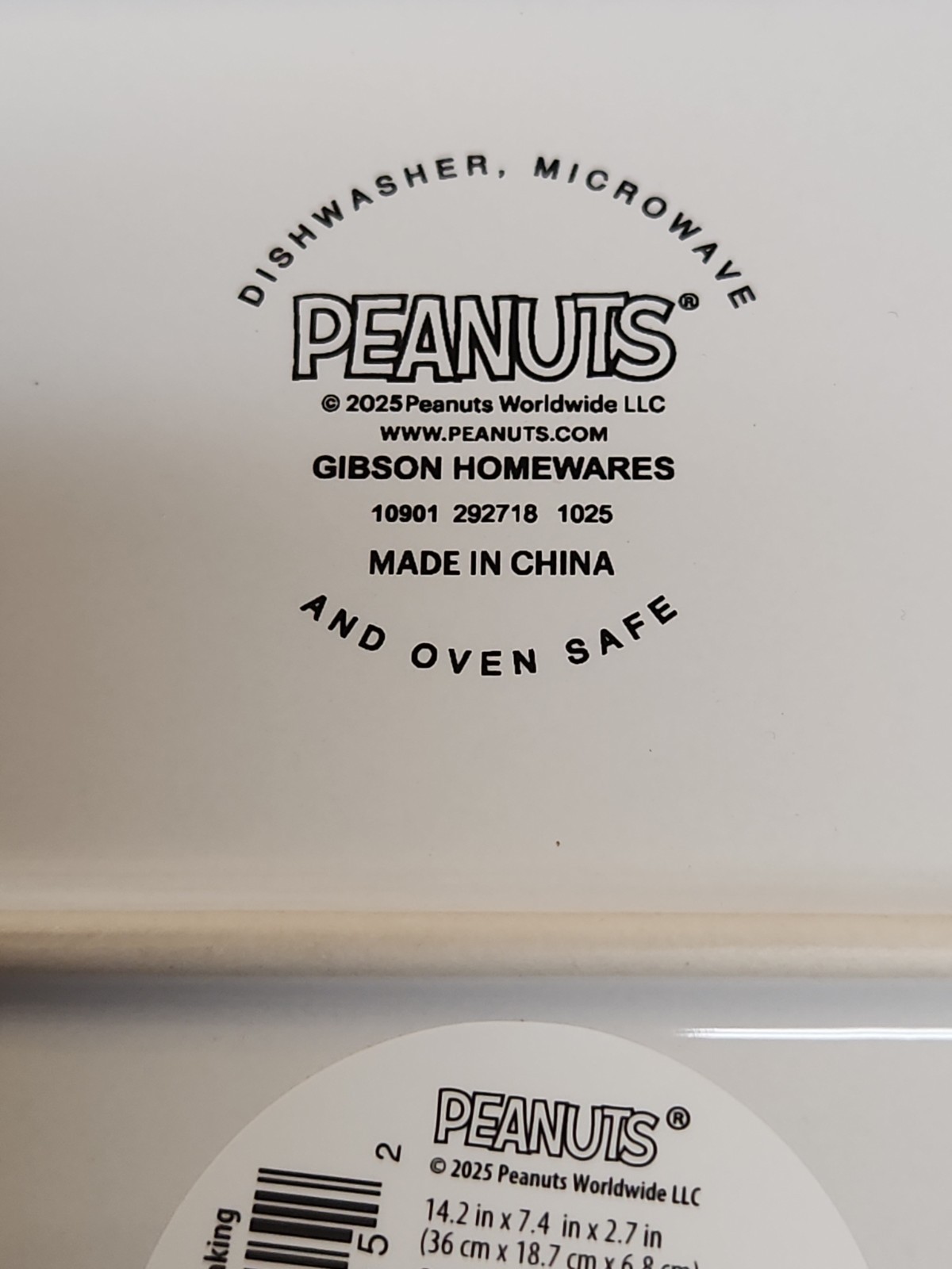 Peanuts Snoopy Chef Large Baking Dish 14.2×7.4×2.7 In By Gibson