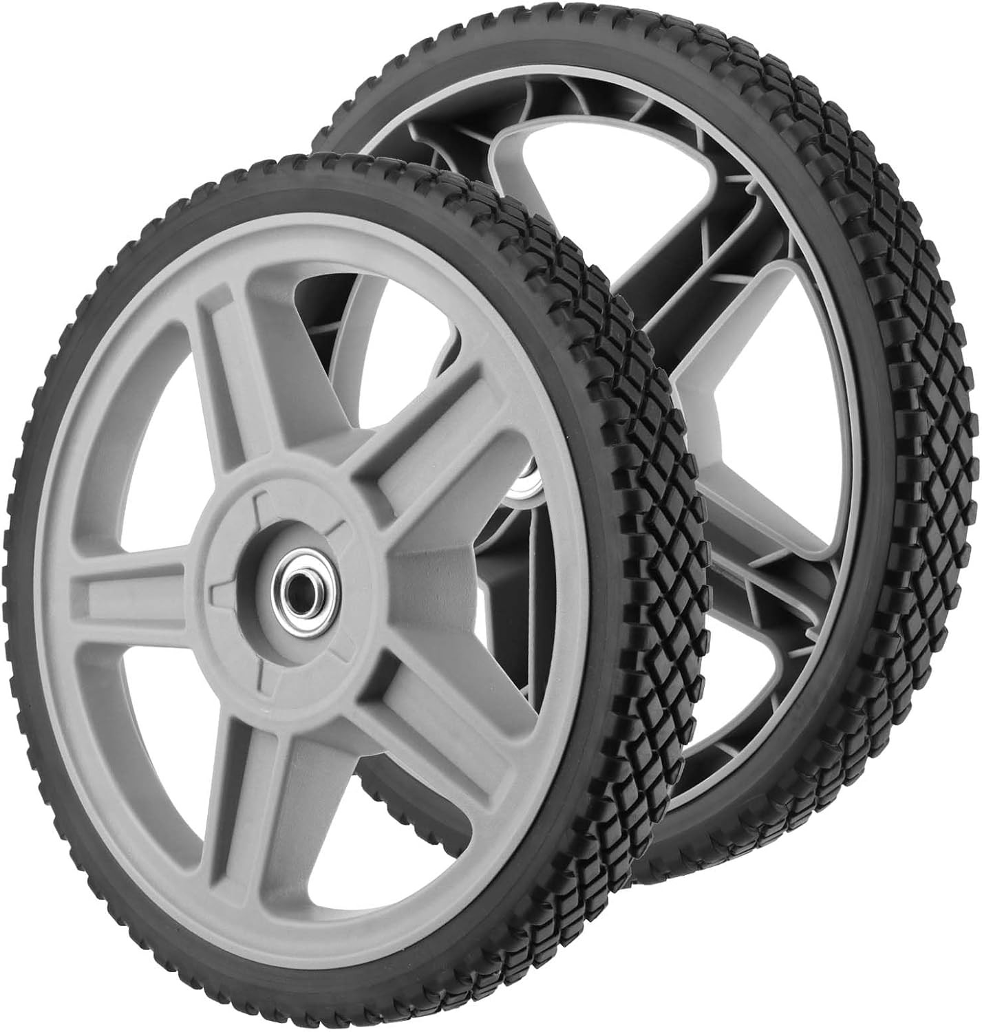 2 Pack 12X1.7 Inch Plastic Spoked Wheel, 1/2″ Plastic Wheel with Diamond Tread,