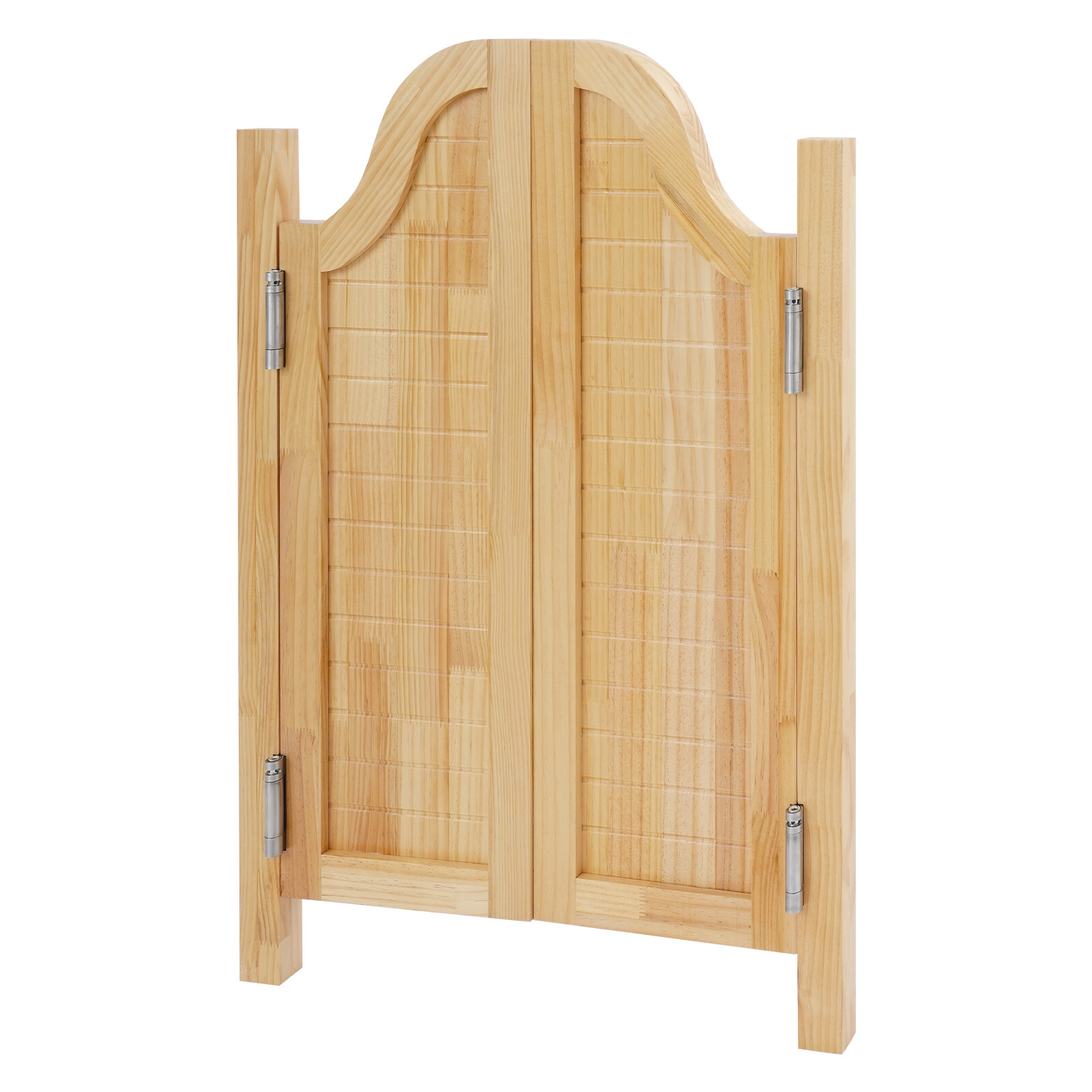 27.5x35in Log Color Partition Door Swing Solid Wood For Shop Entrance W/4*Hinges