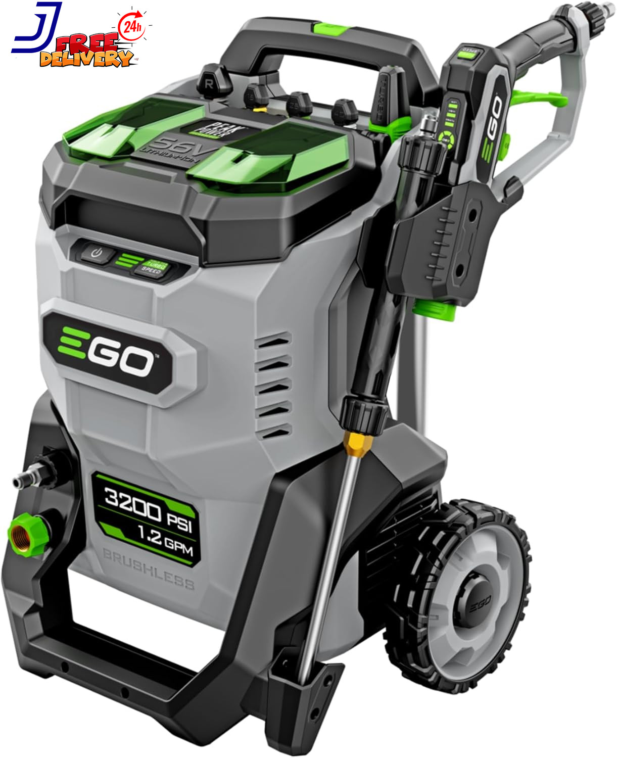 Power+ Electric Pressure Washer 3200 PSI Washer Battery and Charger Not Included