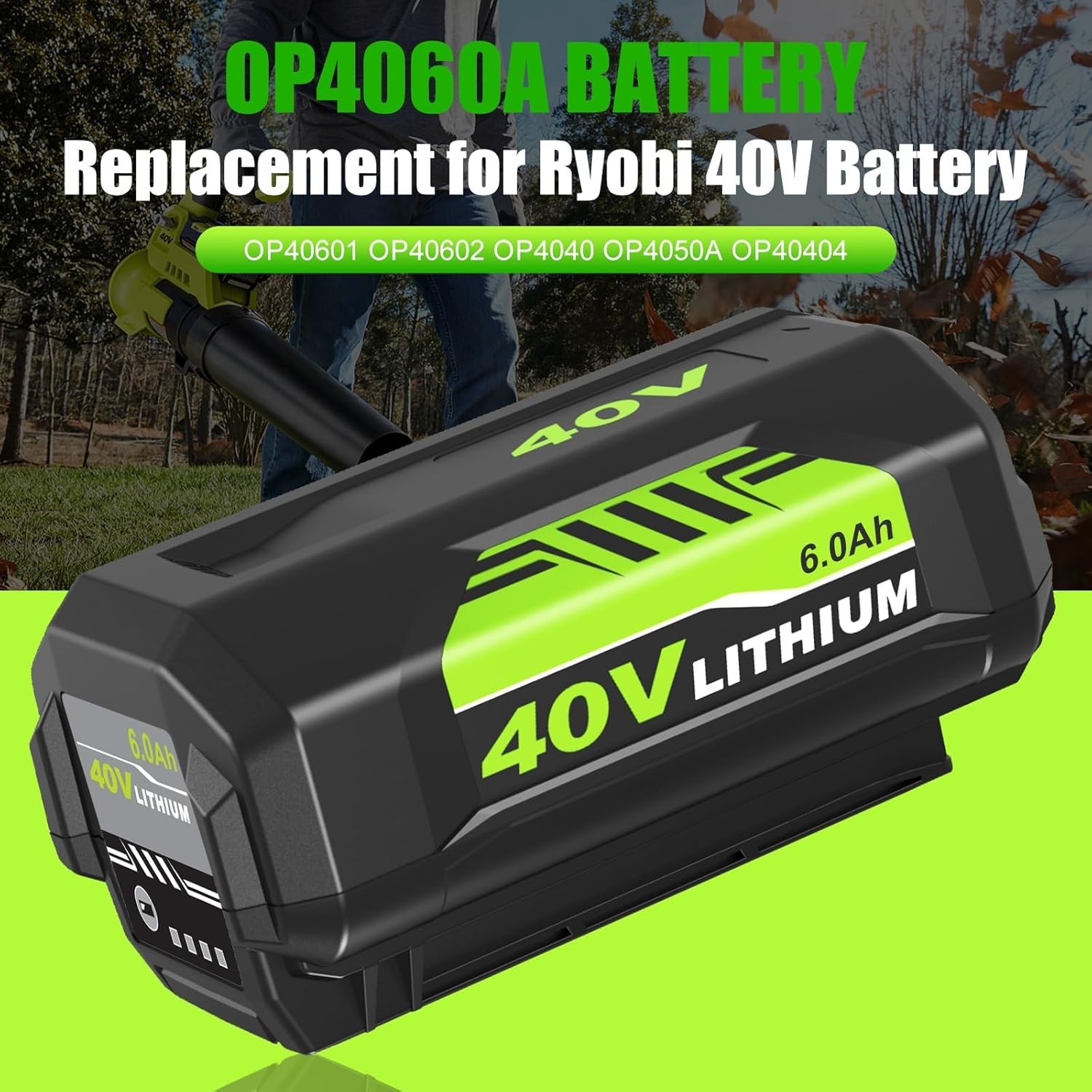 4x 40V Battery For Ryobi 40 Volt Lithium Ion OP4030 OP4050 OP40602 OP40261 6.0Ah
