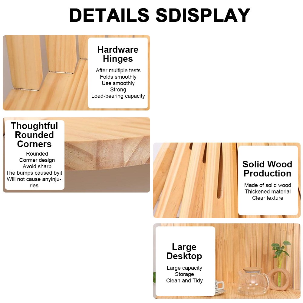 Wall Mounted Wooden Table Foldable Hanging Desk for Home Office Study Bedroom US