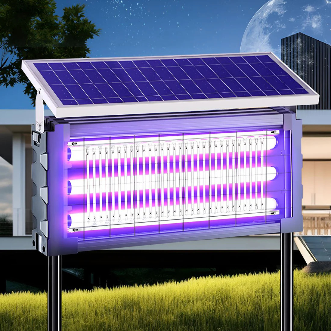 Solar Bug Zapper Outdoor, Mosquito Zapper Waterproof Electric Fly Zapper 4500V