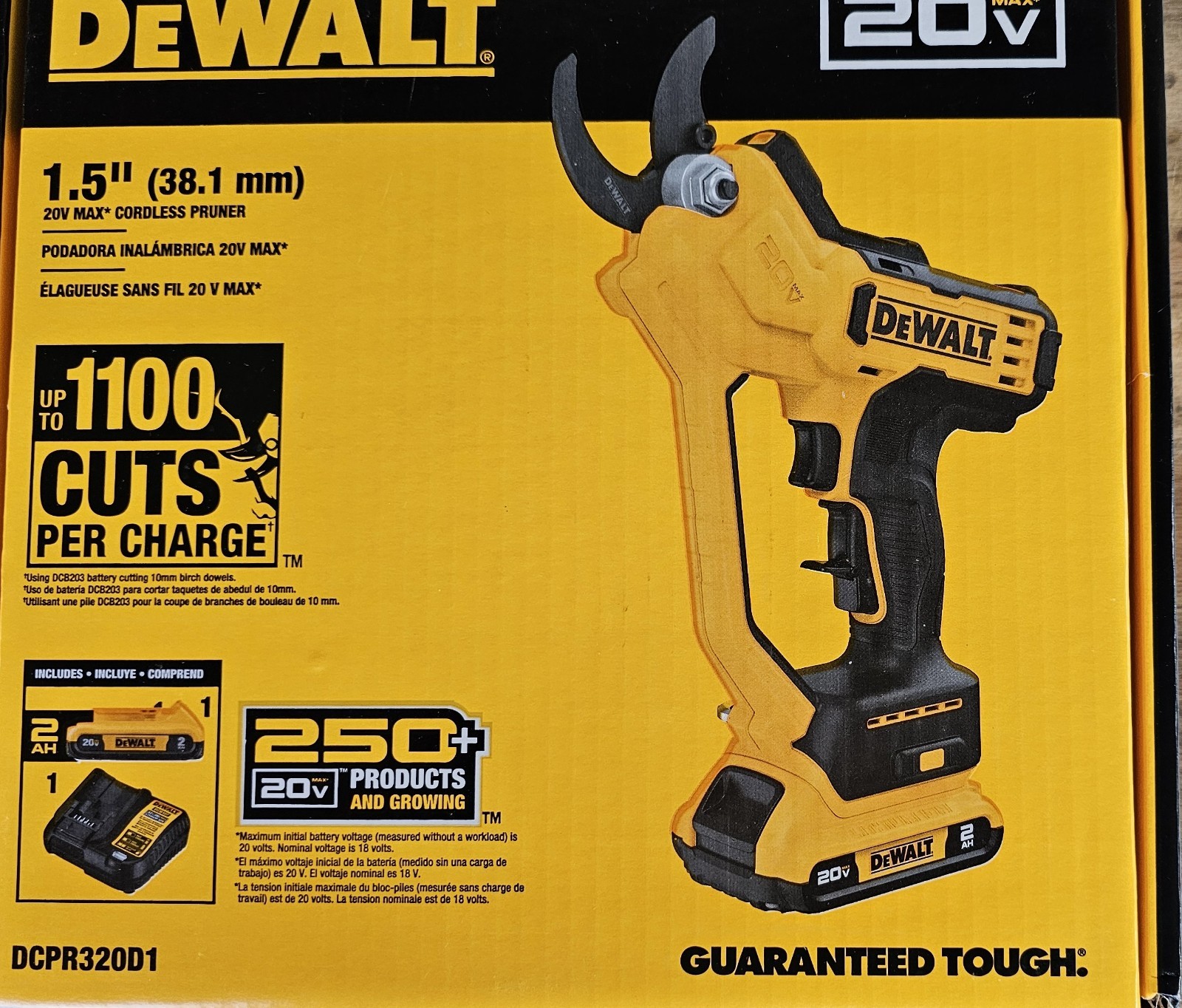 DeWalt 20V MAX Cordless Pruner Kit W/ 2 Ah Battery & Charger Model DCPR320D1
