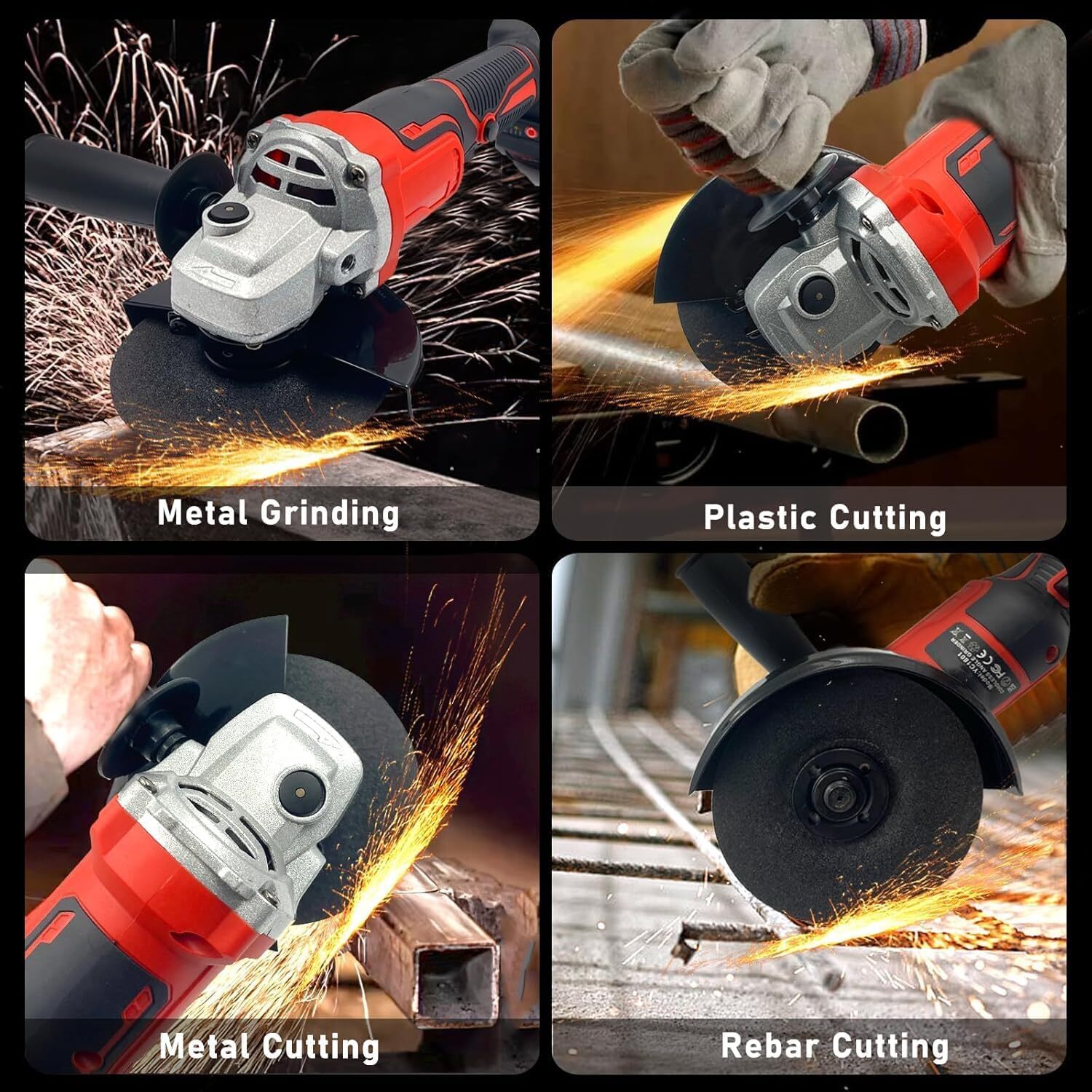 21V Cordless Angle Grinder Kit Power Tool Sander 9000RPM With 1 Battery & Charge