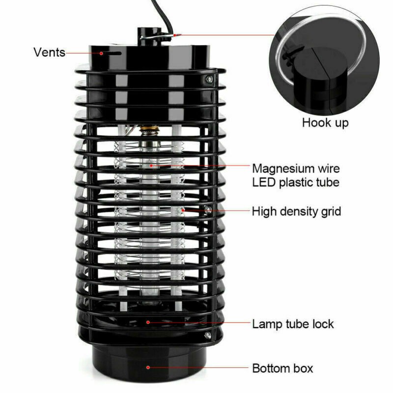 1~4PCS Electric Mosquito Insect Zapper Fly Bug Killer Trap LED Lamp Pest Control