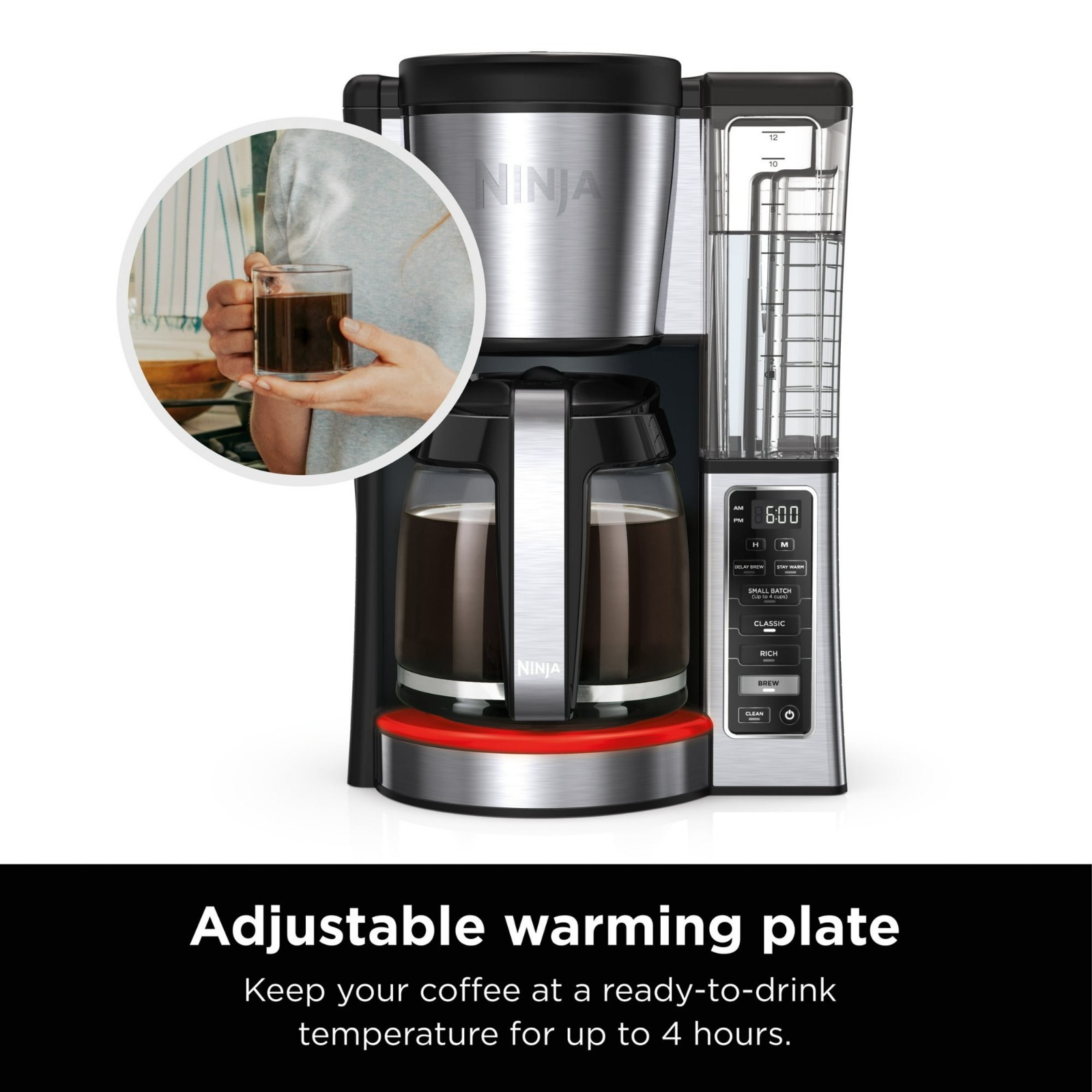 Ninja 12-Cup Programmable Drip Coffee Maker, 2 Brew Styles, Adjustable Warming