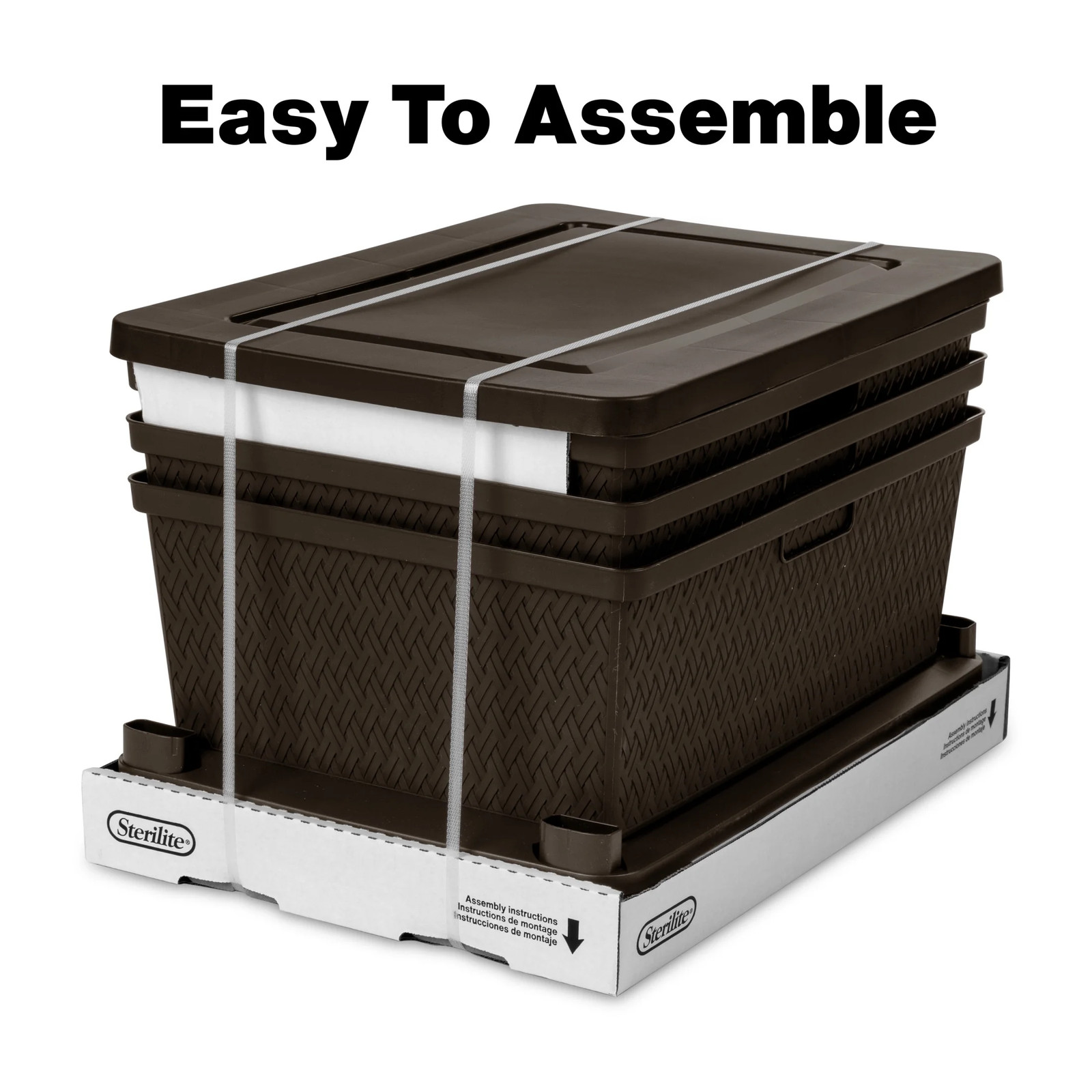 Wide 3 Drawer Tower, Plastic Storage Organizer with Removable Decorative Bins, E