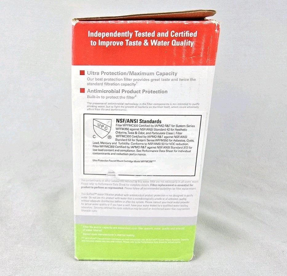 New Dupont Faucet Mount Cartridge Model WFFMC300 Lasts up to 3 months 200 Gallon