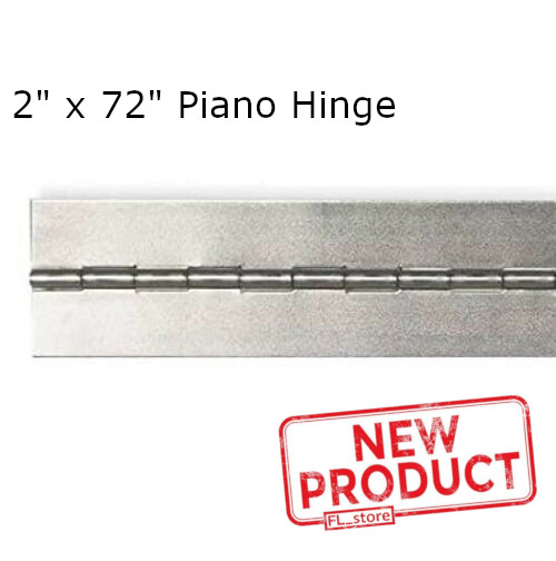 2″ x 72″ Piano Hinge No Holes Weldable Steel Finish Continuous Nonremovable Pin