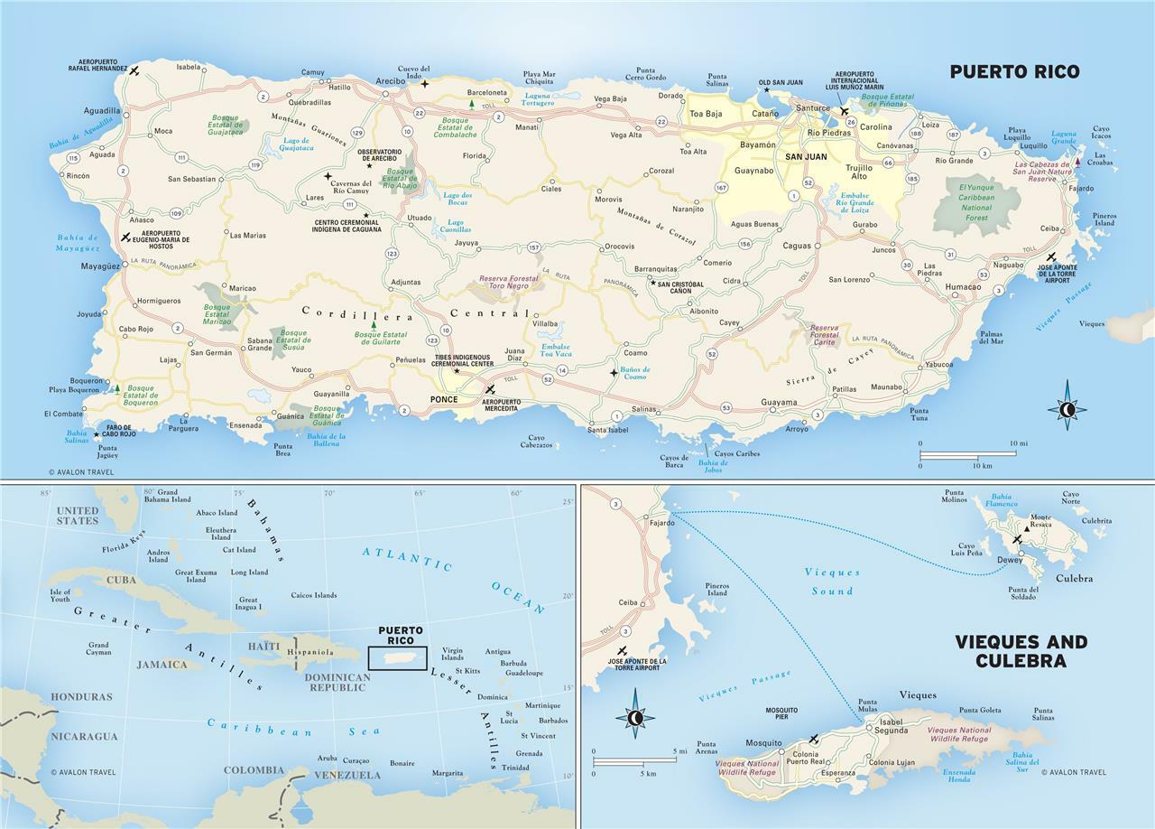 PUERTO RICO MAP GLOSSY POSTER PICTURE BANNER PRINT PHOTO caribbean island 7064