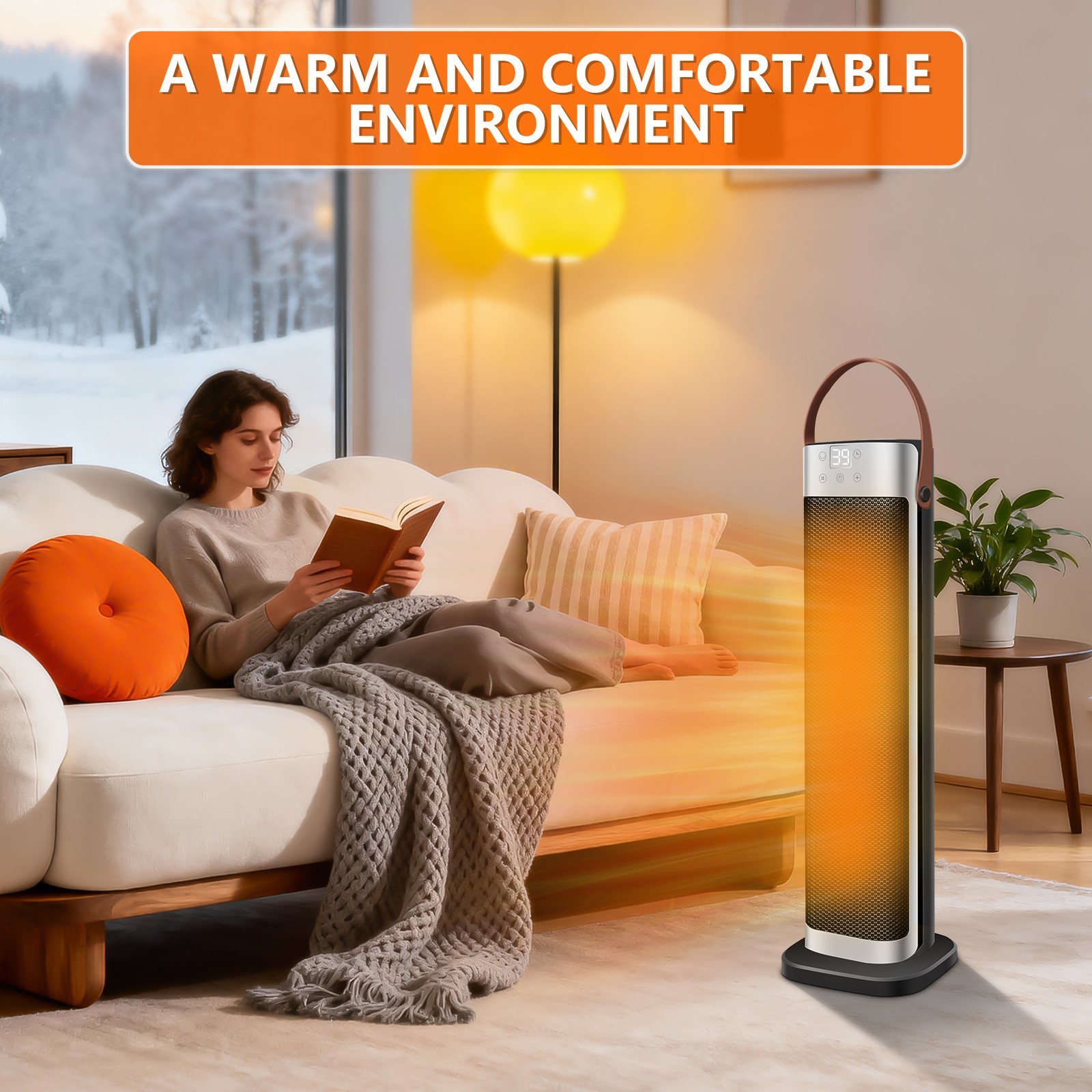 1500W Portable Electric Space Heater Garage Hot Air Fan for Indoor Large Room