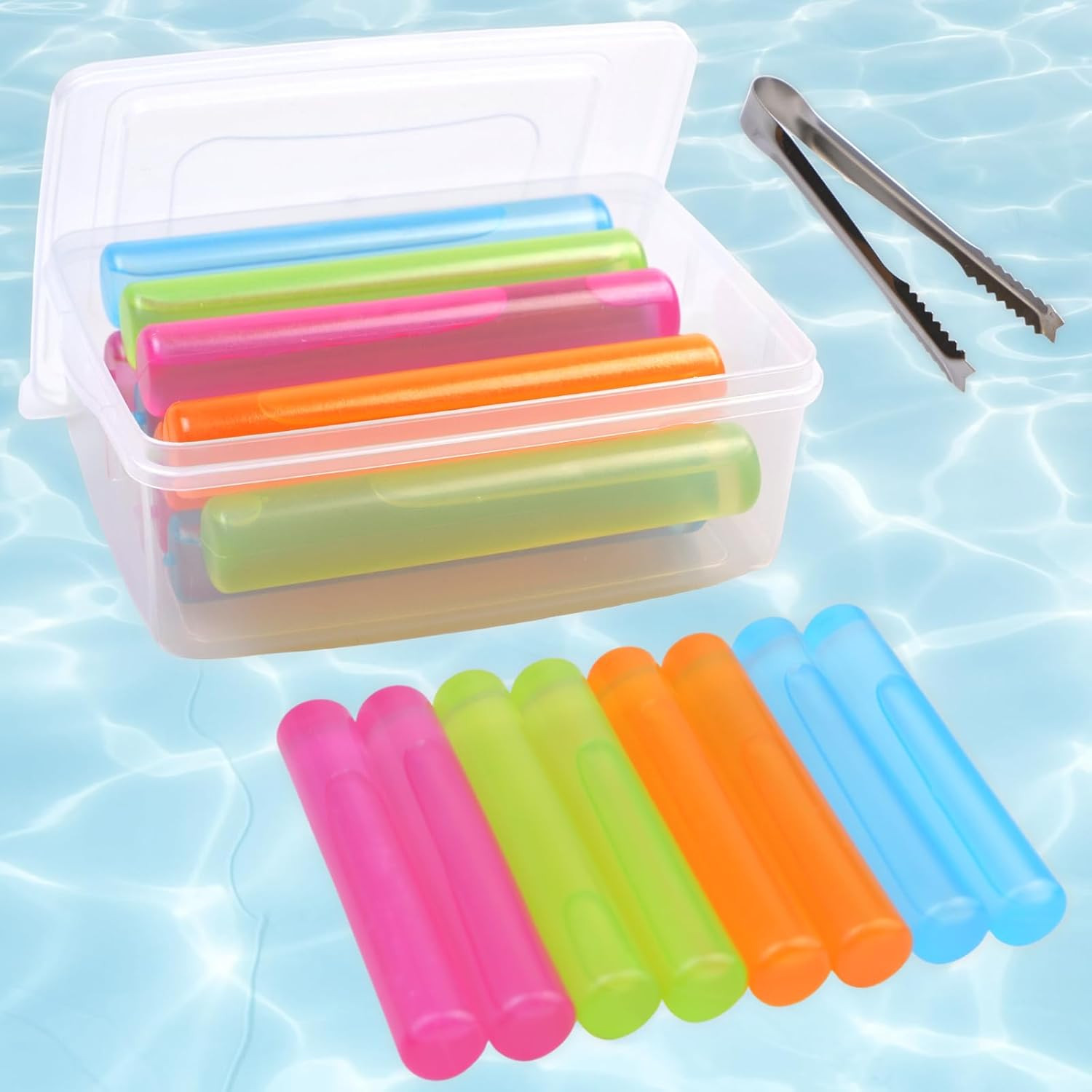 Reusable Ice Cube with Lid and Bin, 8 Pack Plastic Ice Cubes for Drinks BPA Free