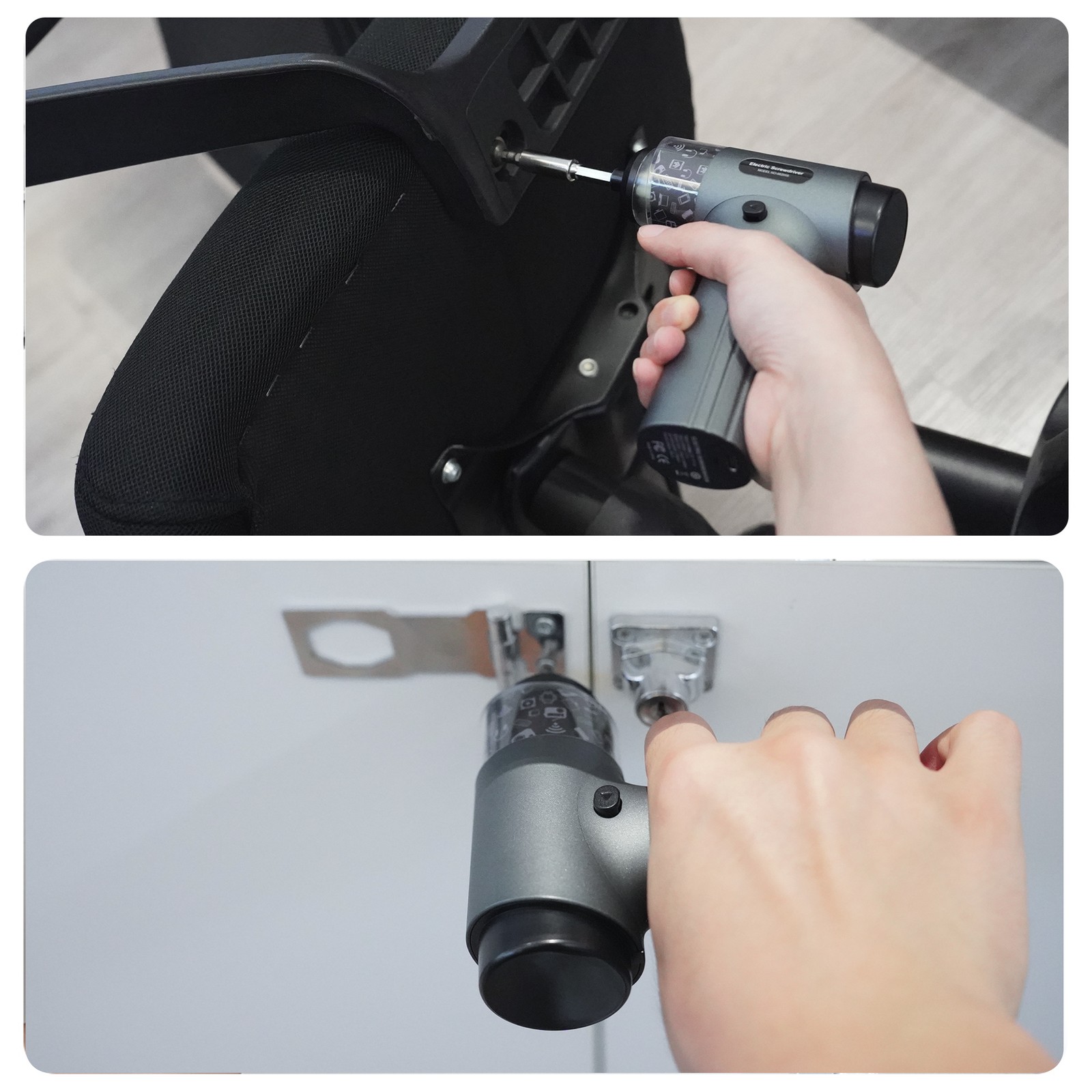 ANXTECH 3.7V Cordless Electric Screwdriver Set Screw Gun Tool with LED Light