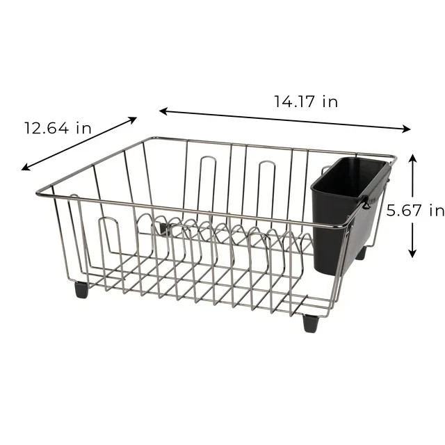 Mainstays Small Dish Drainer Rack – Chrome/Black
