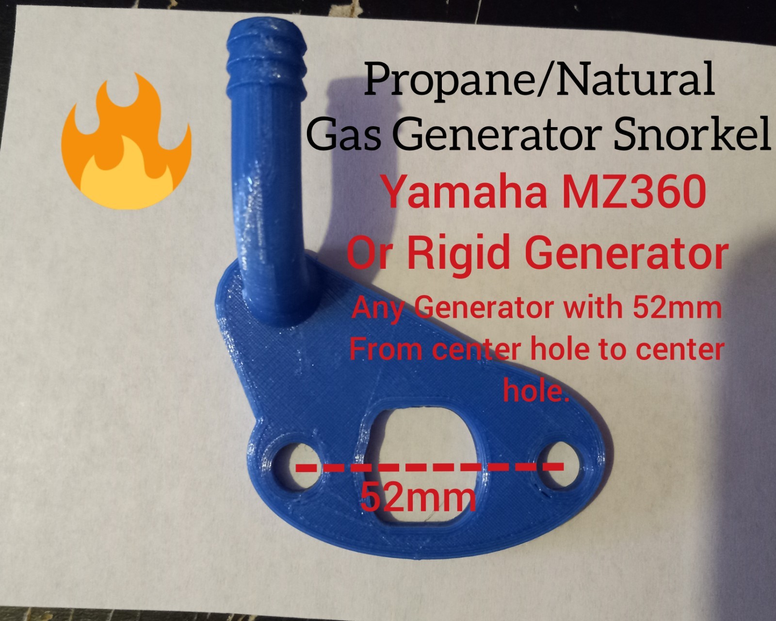 Propane Natural Gas Snorkel For Generator 52mm Bolt Distance