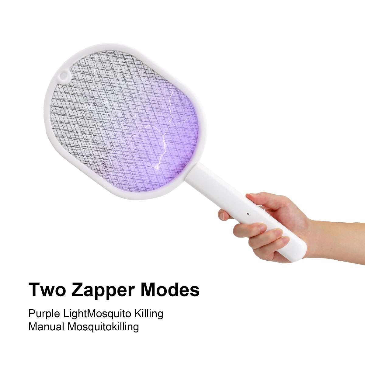 Handheld USB Rechargeable Mosquito Fly Swatter Zapper Killer Bug Insect Racket