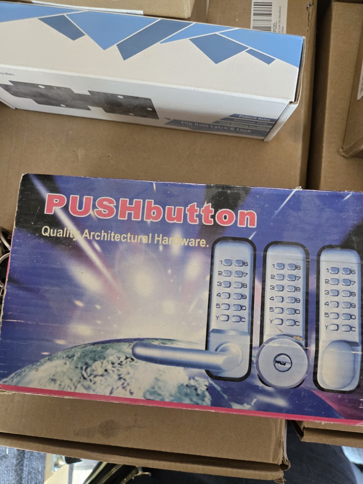 PUSHbutton 1006 Keyless Mechanical Push Button Door Lock Satin Silver Metal