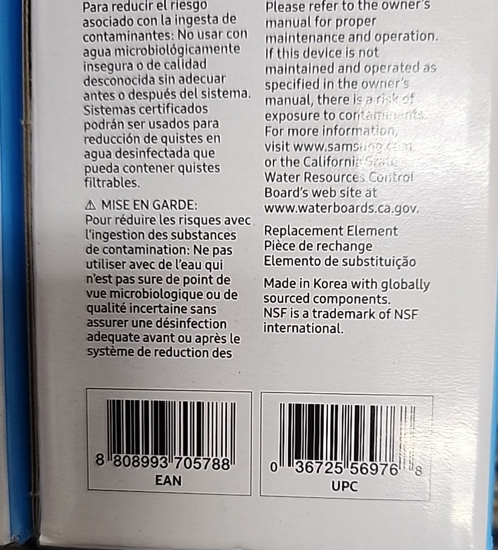 Genuine Samsung DA29-00020B HAF-CIN/EXP Refrigerator Water Filter