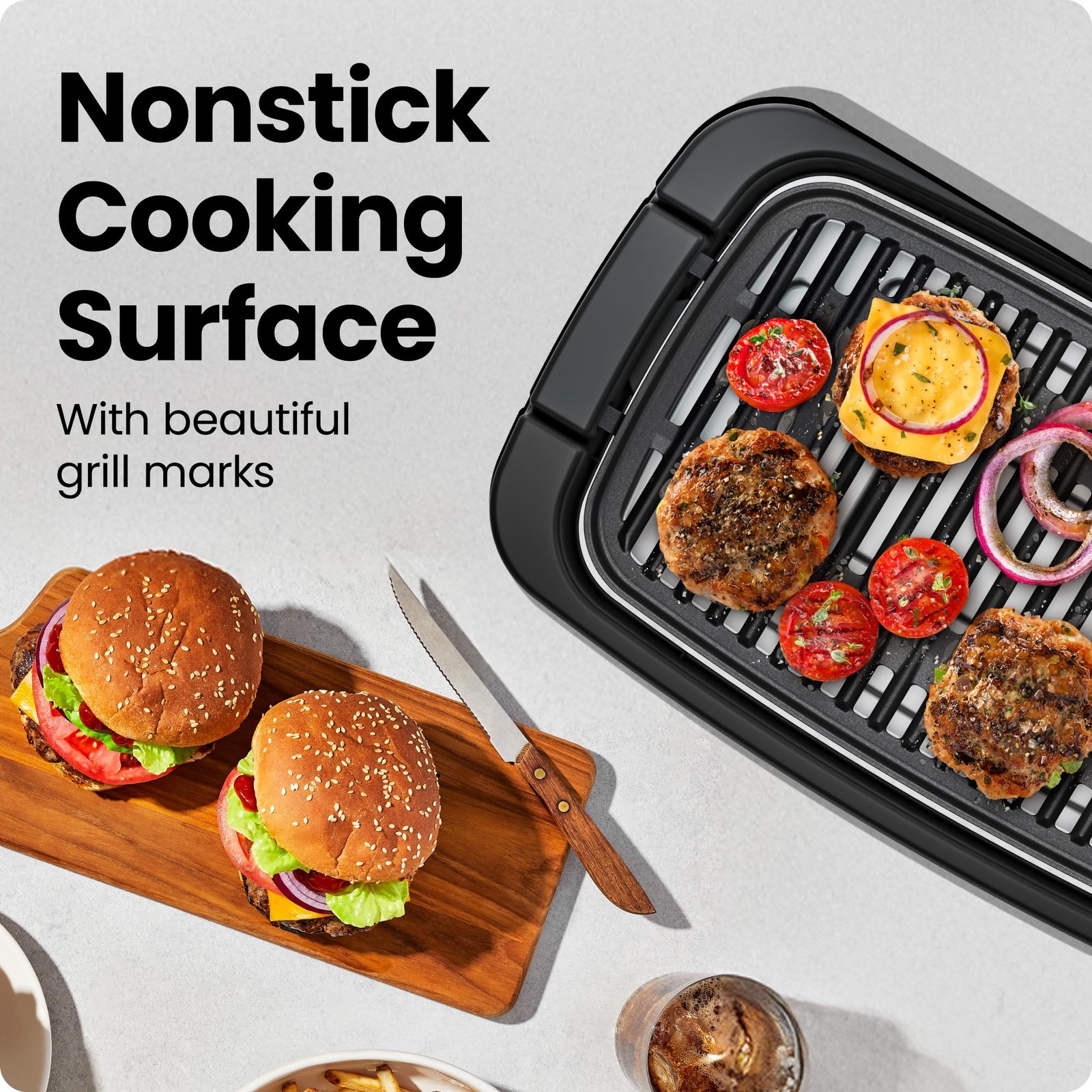 Chefman Smokeless Indoor Electric Grill Extra Large Grilling Surface Nonstick