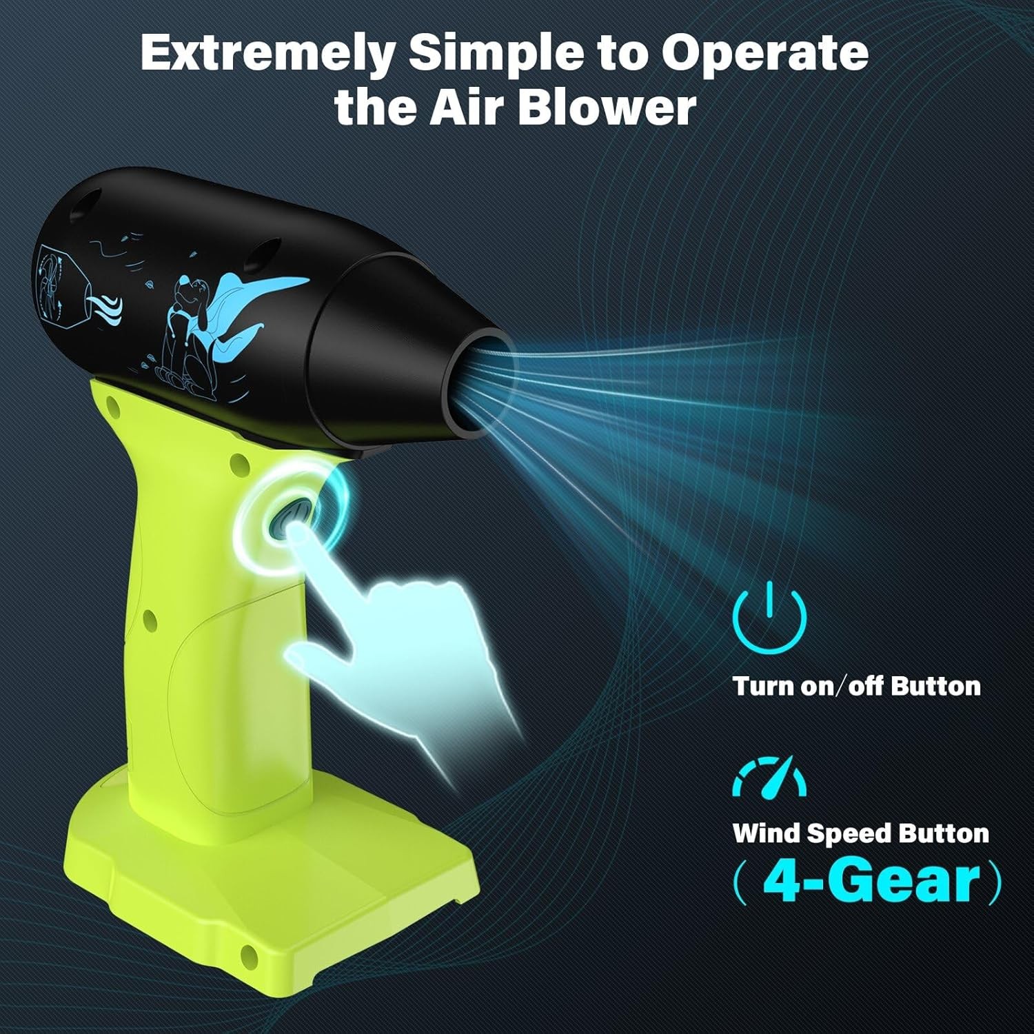 Electric Jobsite Air Blower for Ryobi 18v Battery Cordless Leaf Blower Handheld