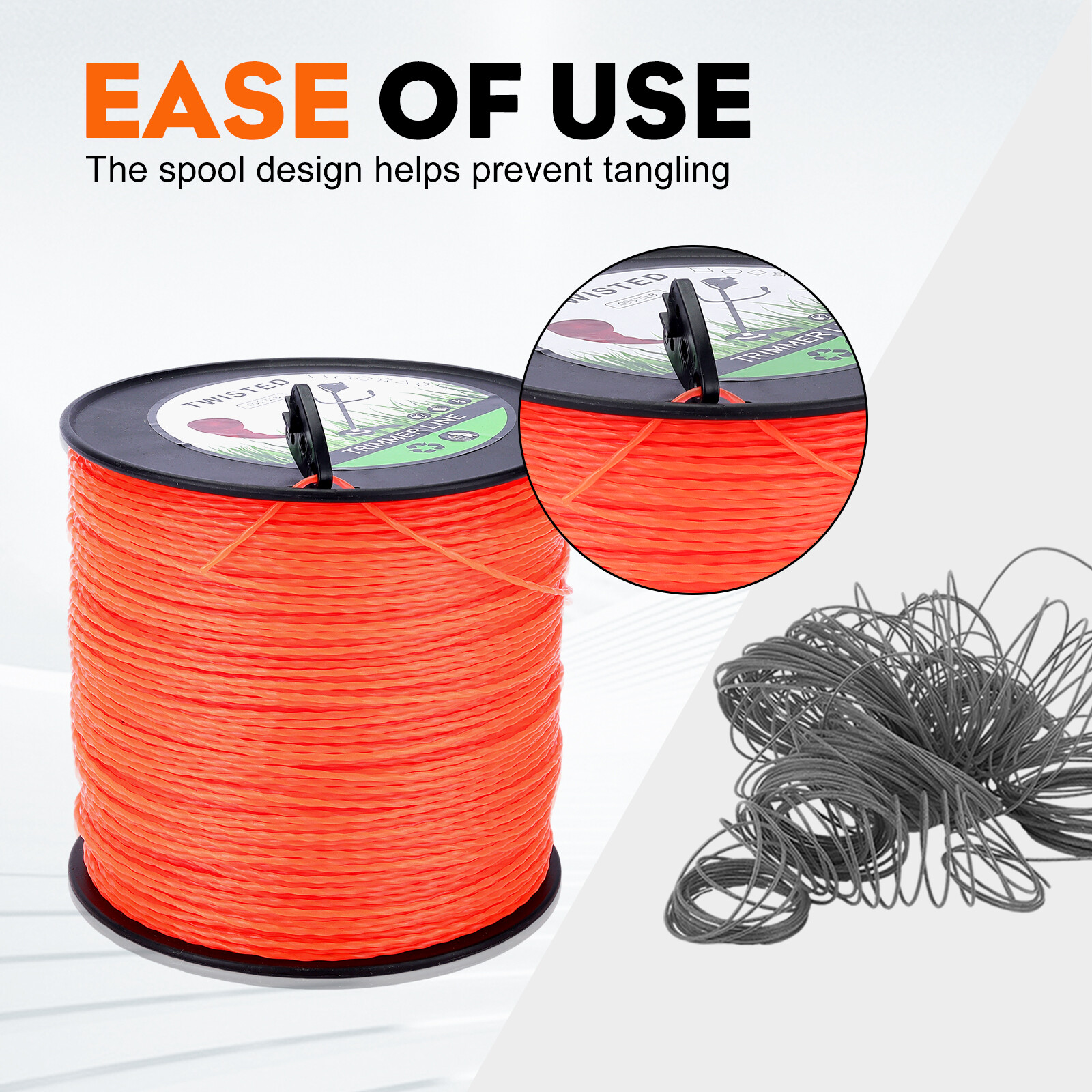 5LB .095″ Weed Eater String , Commercial Grade Round Twist Nylon Trimmer Line