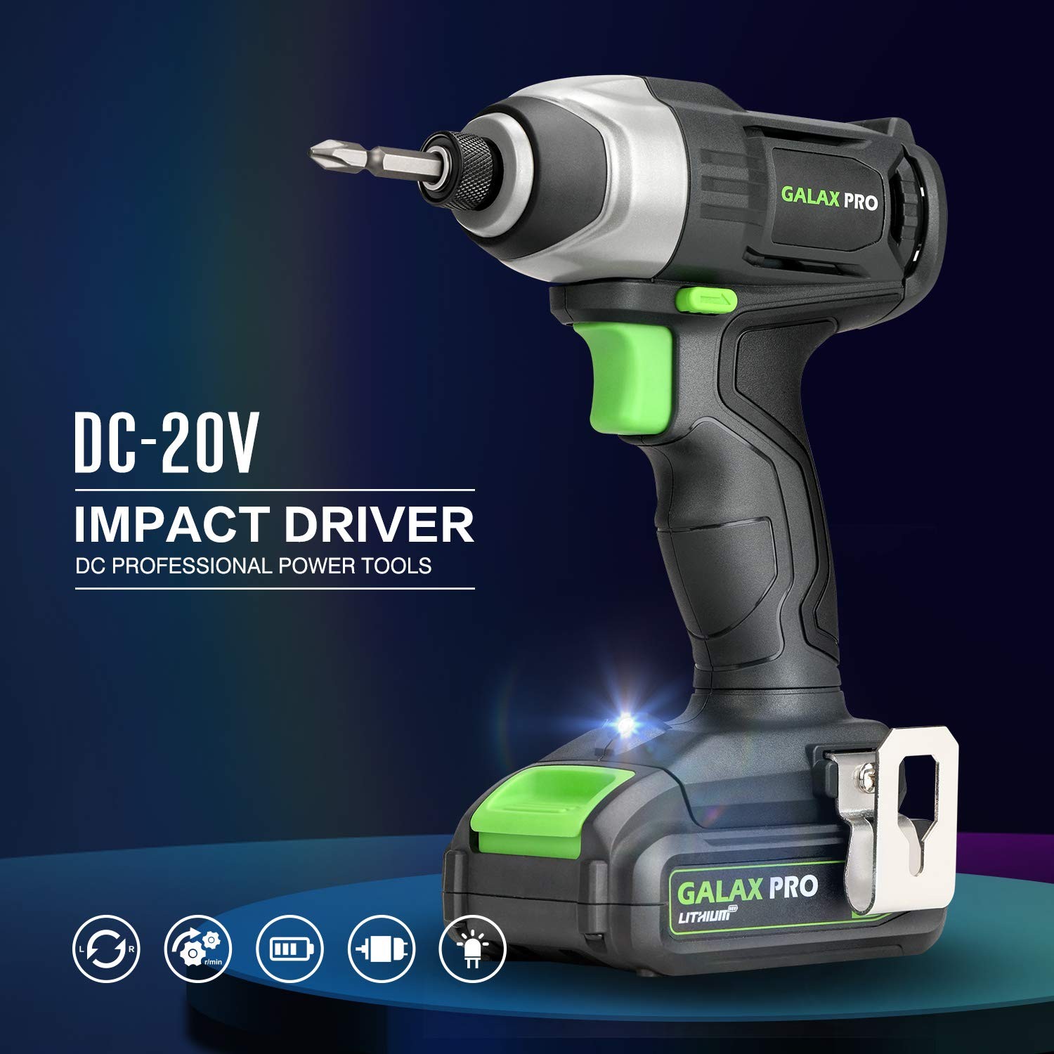 Cordless Drill Driver/Impact Driver with 1pcs 1.3Ah Lithium-Ion Batteries, Ch…