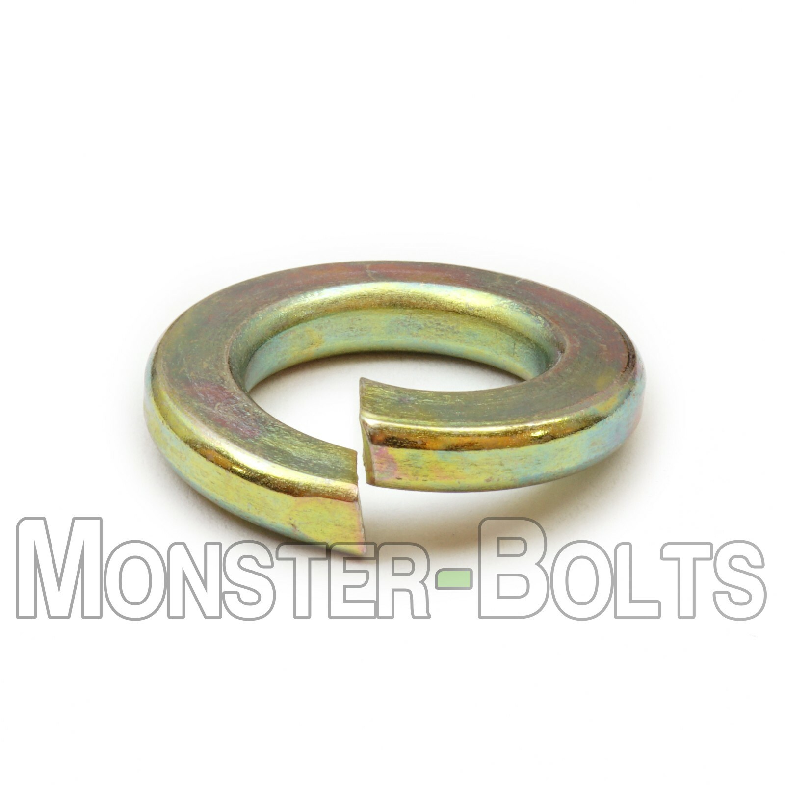 Split Lock Washers Thru Hardened Alloy, Zinc Yellow 1/4, 5/16, 3/8, 7/16 1/2 3/4