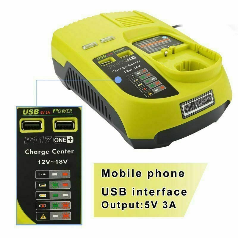 P117 Fast Charger for Ryobi ONE P108 P104 Battery 12V-18V Li-ion Ni-cd Ni-Mh US