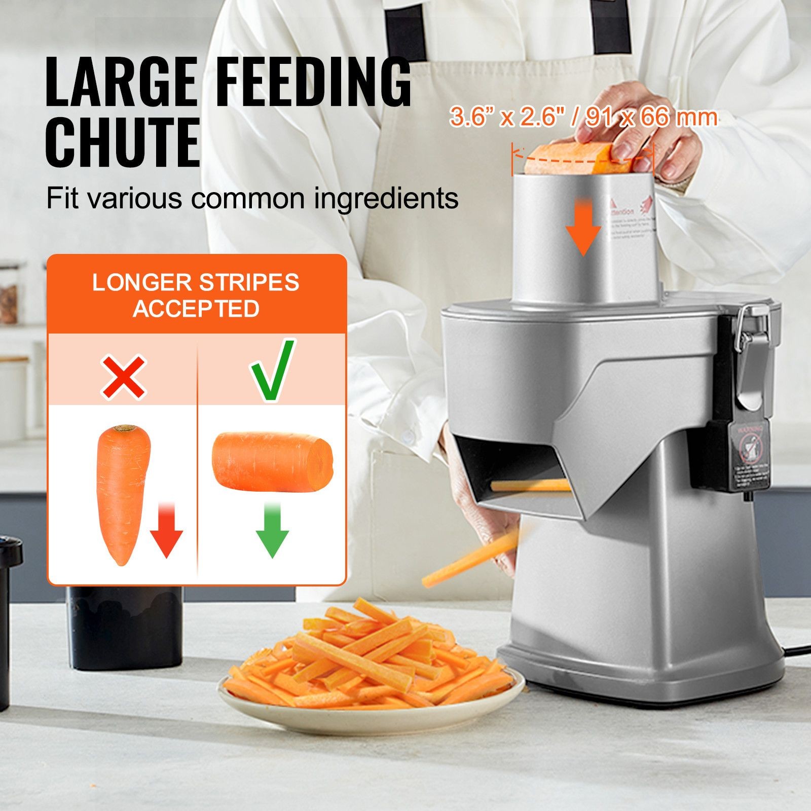 Electric 4-Function Food Slicer: Stainless Blades, 200W, Dishwasher-Safe Parts