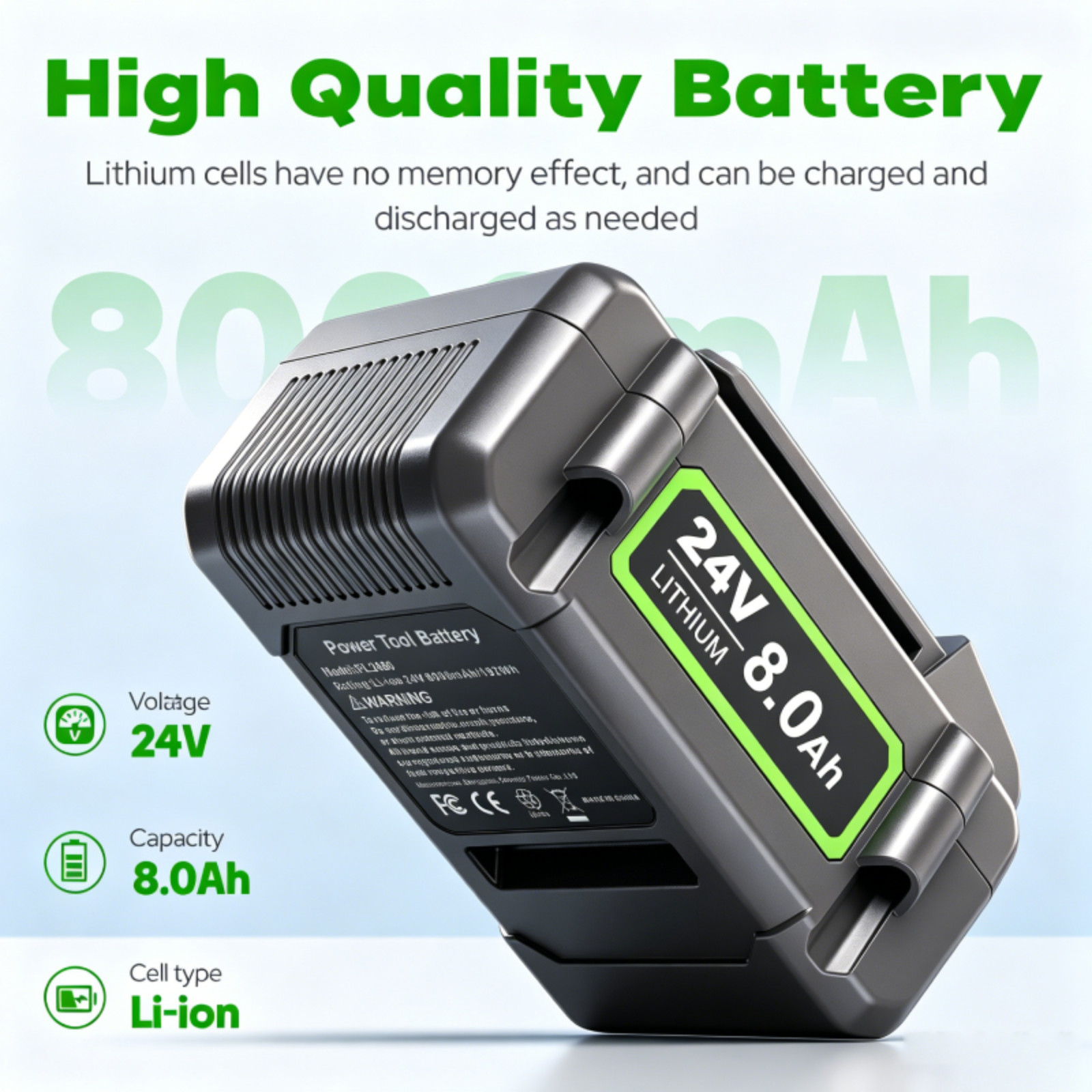 1/2-Pack 8000mAh Replacement Battery For Flex 24 Volt Cordless Tool FX0221-1