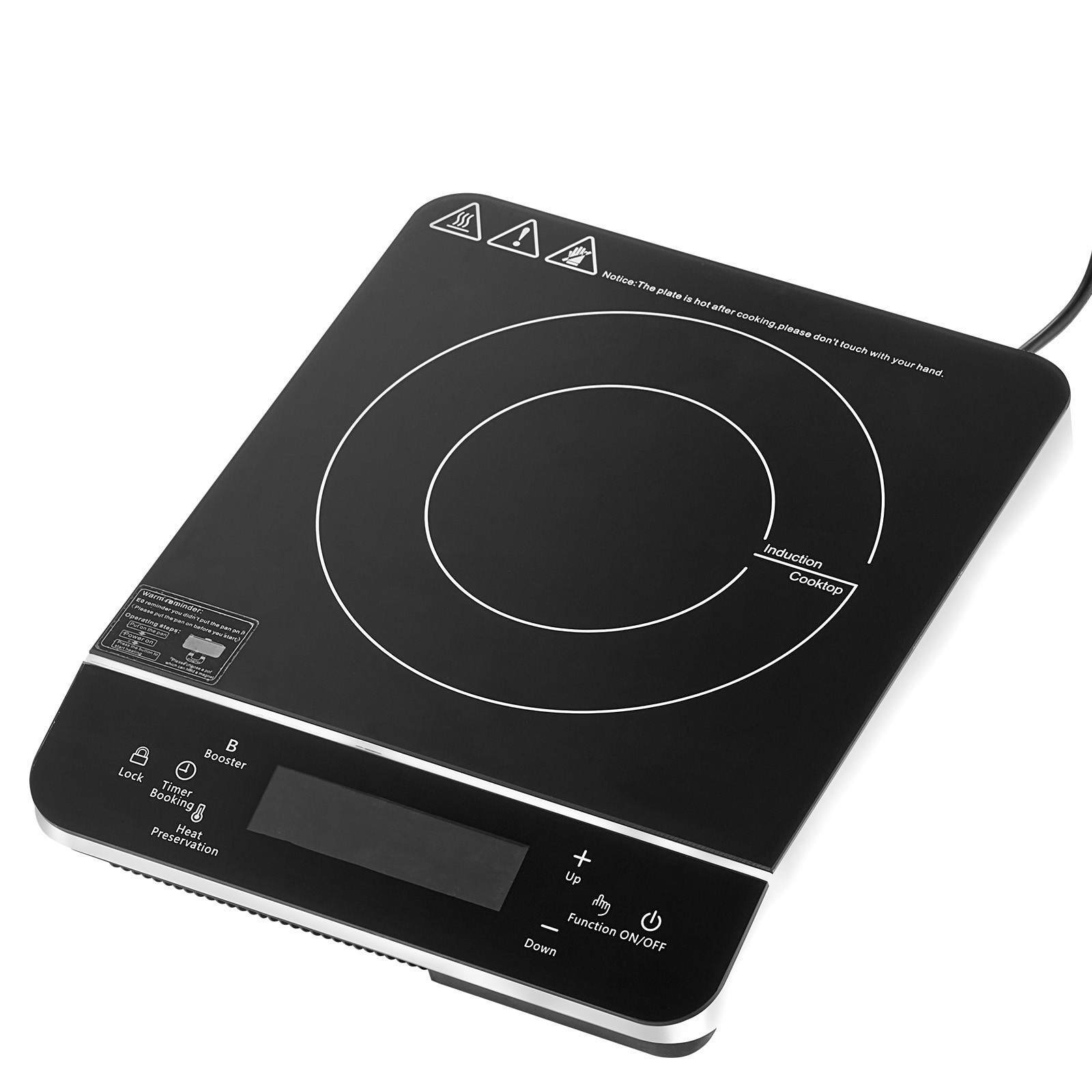 Portable Induction Cooktop 1500W Countertop Burner 9 Temp Levels Hot Plate